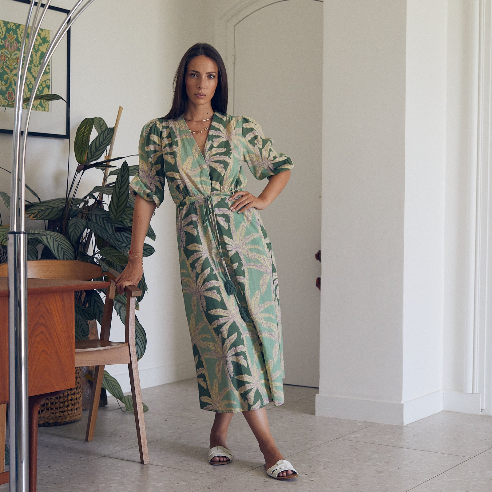 Lily Dress Mejean 100% Coton - Green GREEN
