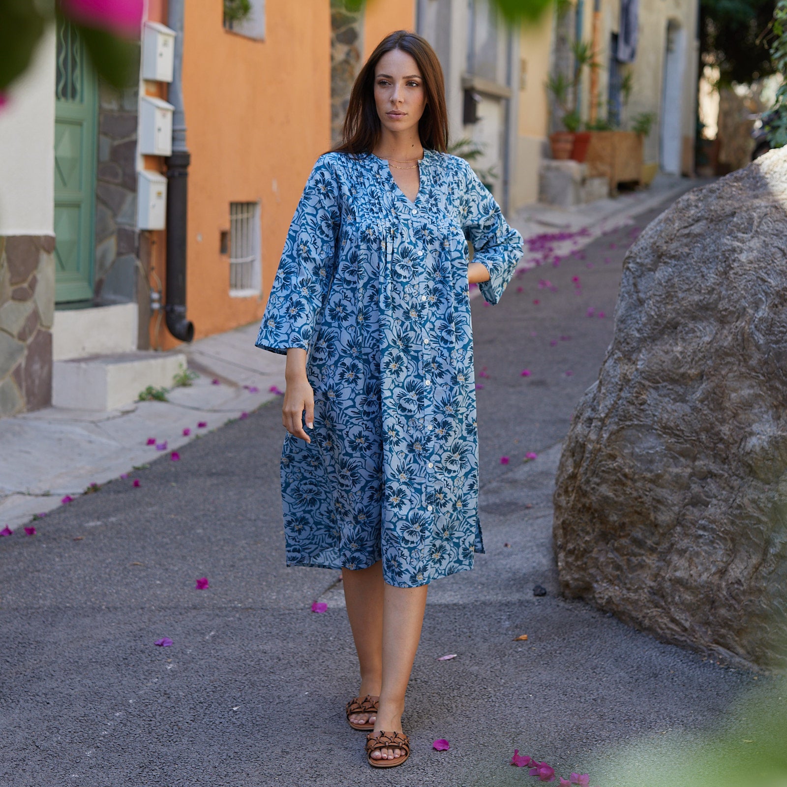 Angie Dress Paloma 100% Coton - Blue BLUE