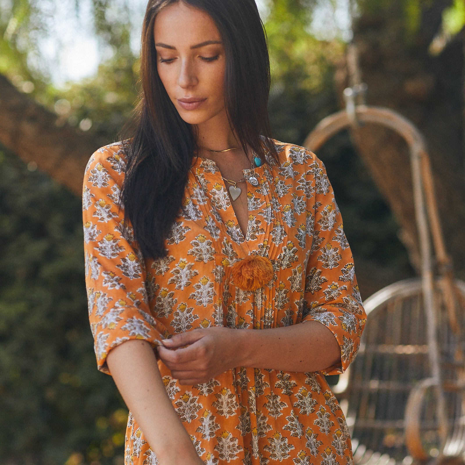 Louisa Dress Escalet 100% Organic Coton - Orange ORANGE