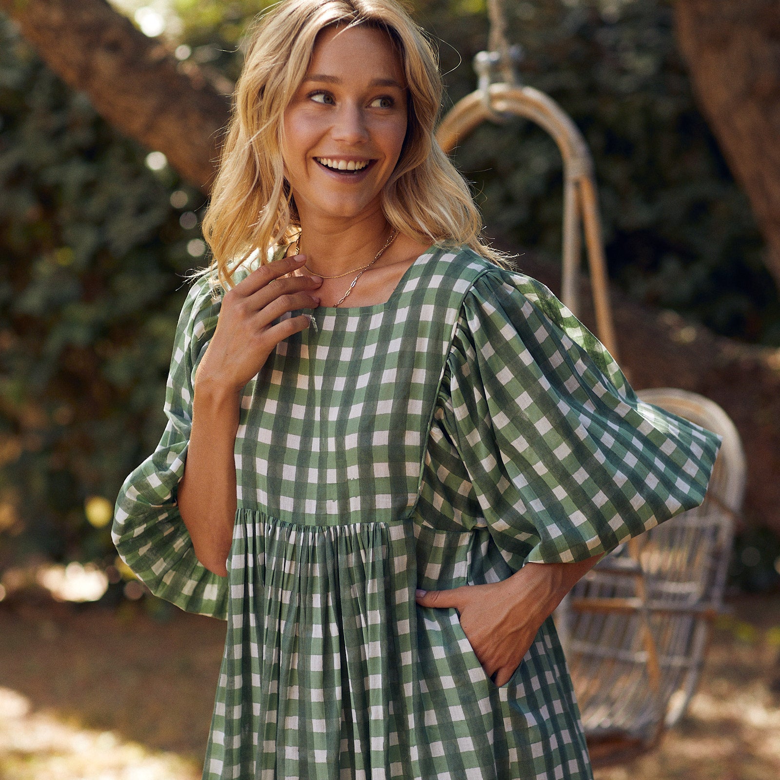 Lorette Dress Prado 100% Organic Cotton - Green GREEN
