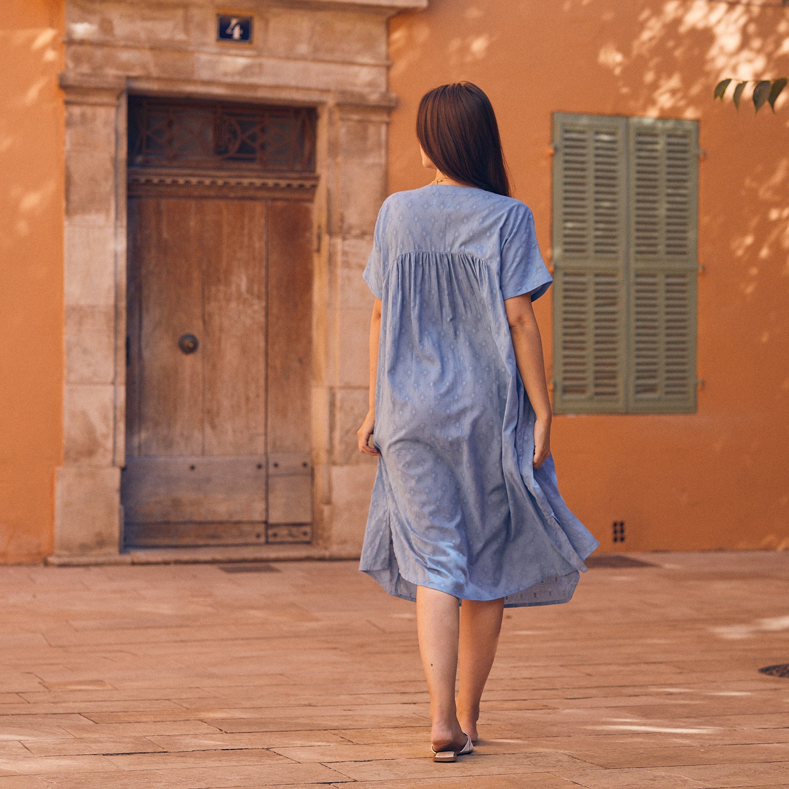 Nuala Dress S.color 100% Coton - Blue BLUE