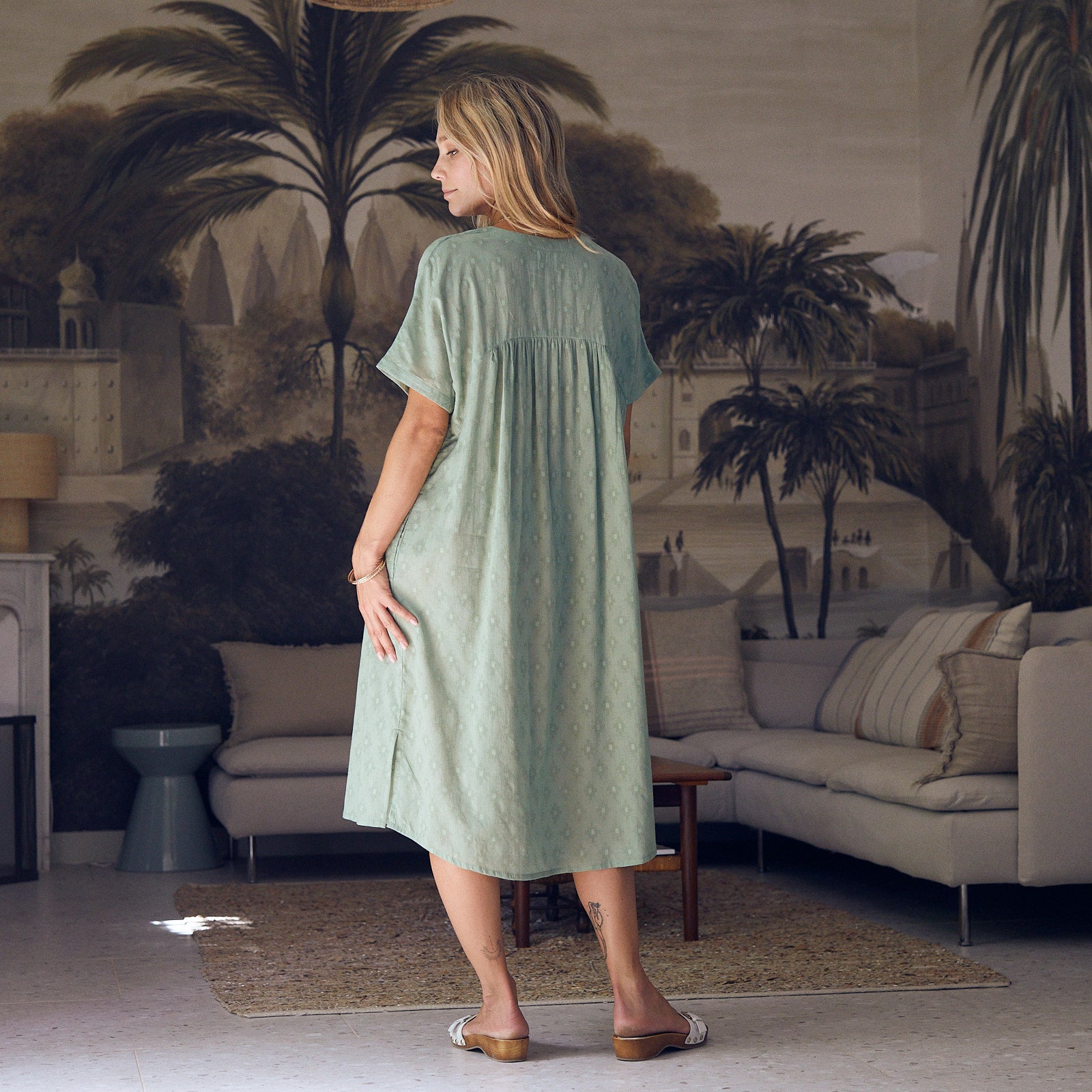 Nuala Dress S.color 100% Coton - Green GREEN