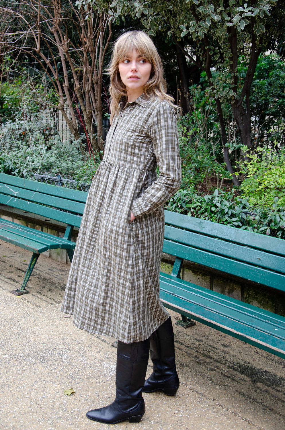 Paulette Dress 100% Coton - Kakhi KAKHI