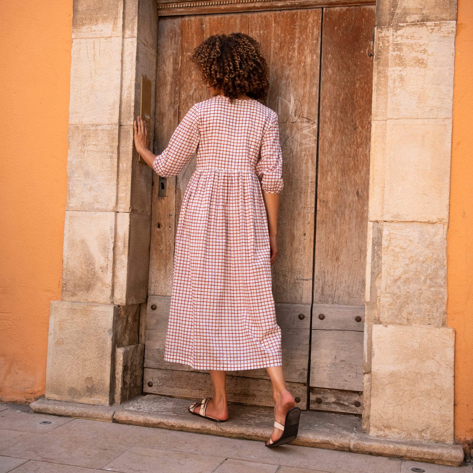 Colette Dress Croisette 100% Organic Cotton - Orange Lilac ORANGE LILAC