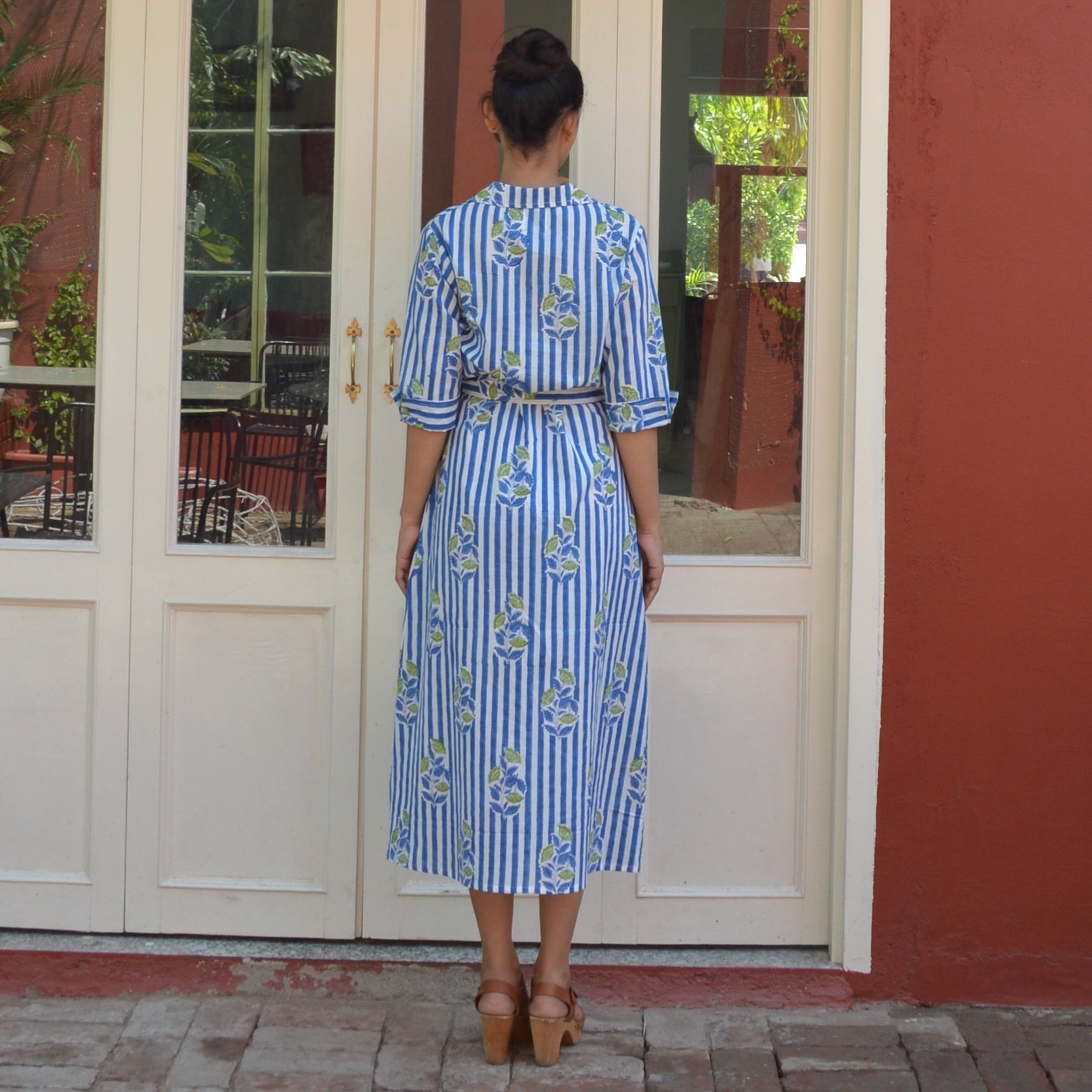 Amber Dress Beaulieu 100% Organic Cotton - Blue BLUE