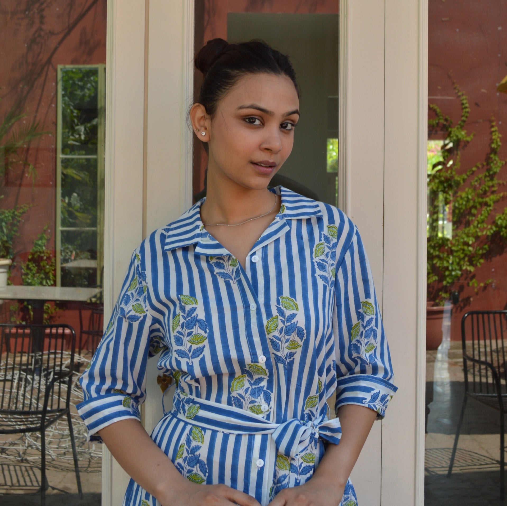 Amber Dress Beaulieu 100% Organic Cotton - Blue BLUE