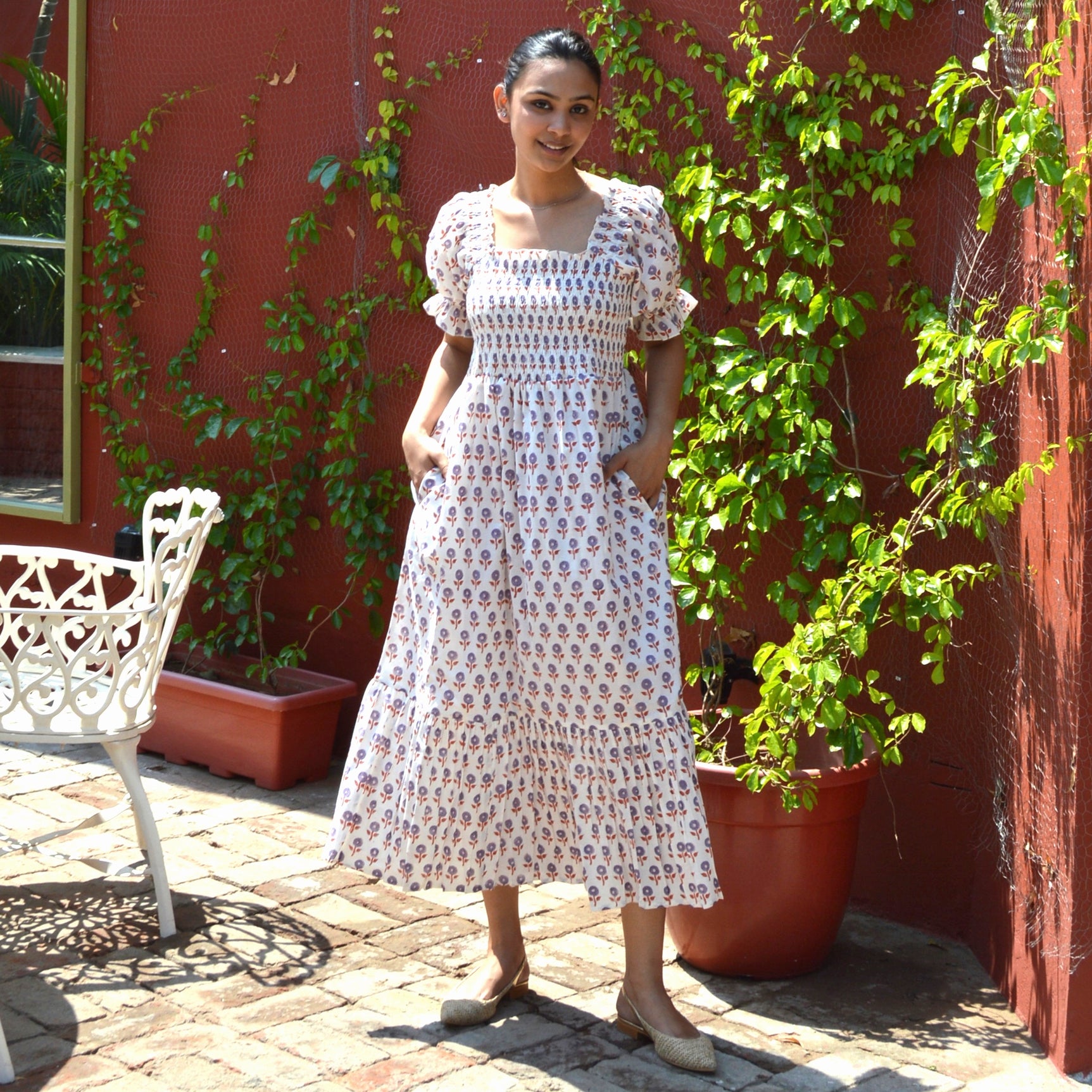 Giulia Dress Grace 100% Organic Cotton - Orange Lilac ORANGE LILAC