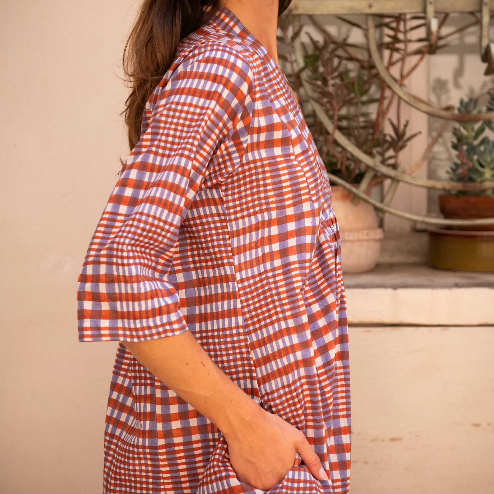 Mia Dress Nissa 100% Organic Cotton - Orange Lilac ORANGE LILAC