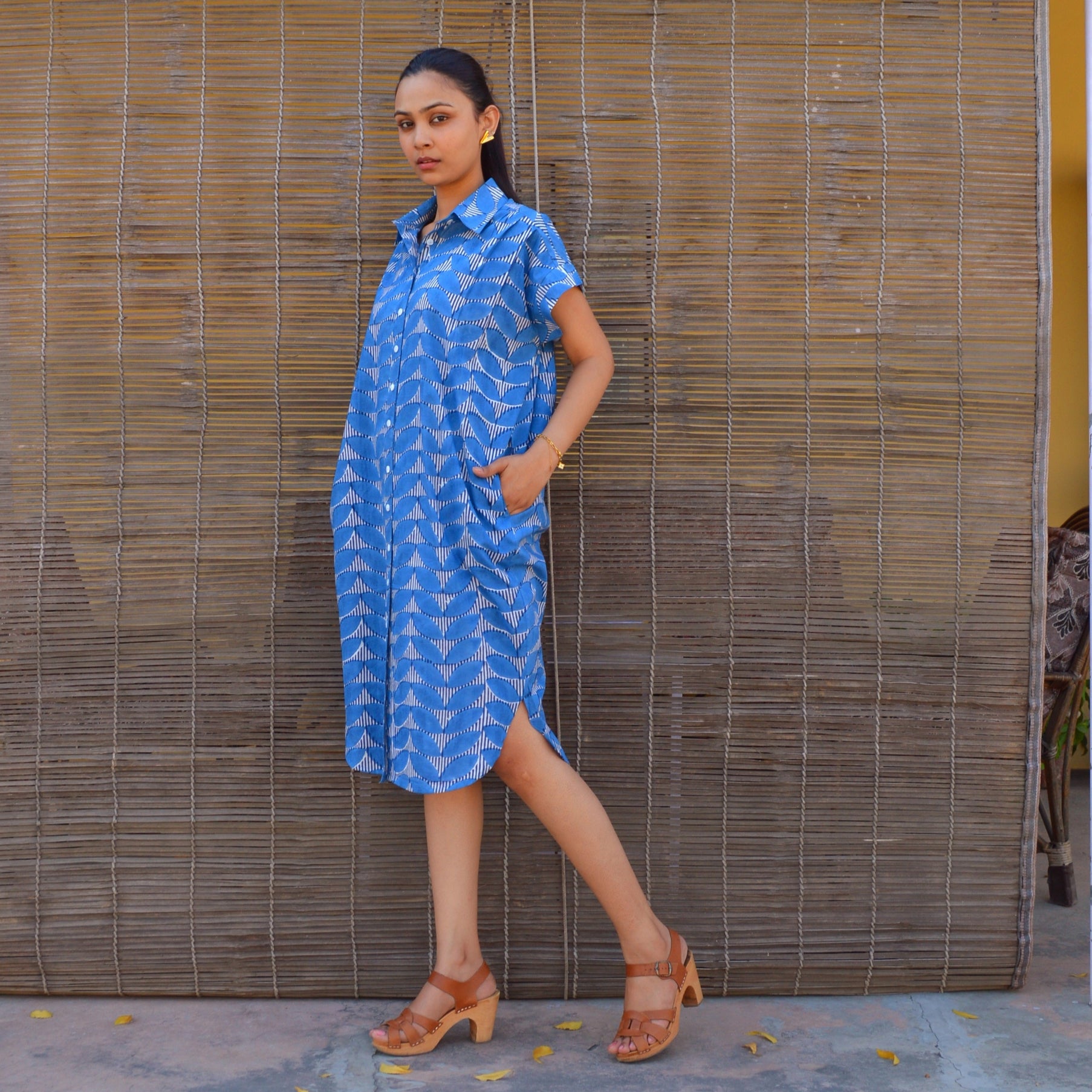 Marguerite Dress Cap Estel 100% Organic Cotton - Blue BLUE