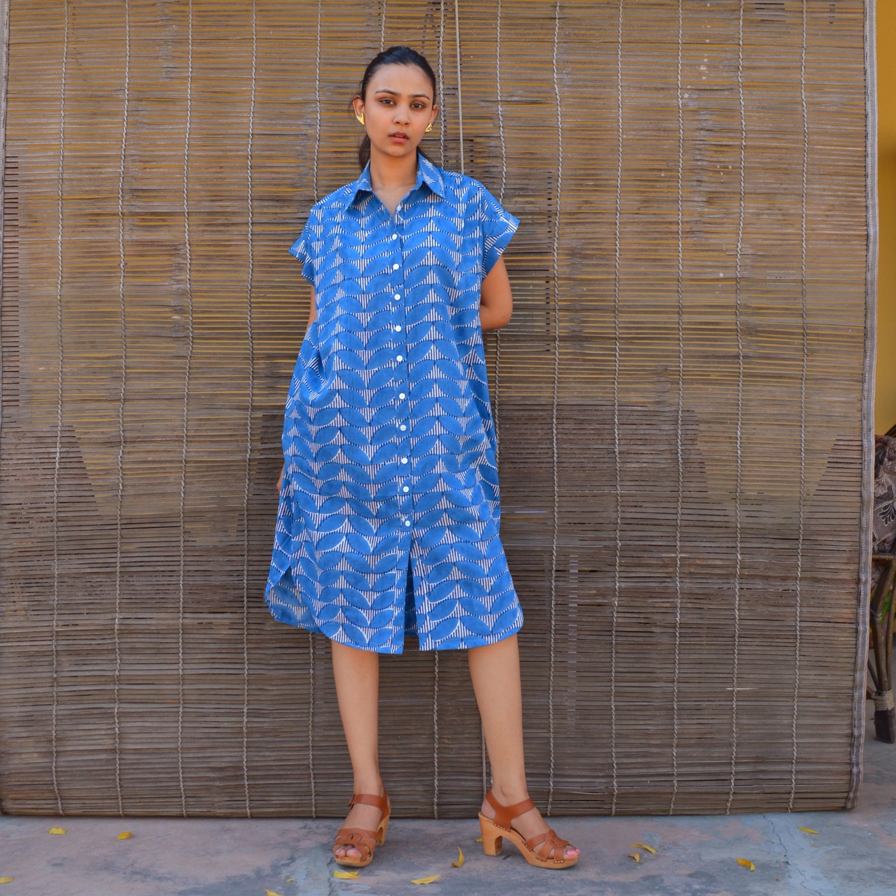 Marguerite Dress Cap Estel 100% Organic Cotton - Blue BLUE