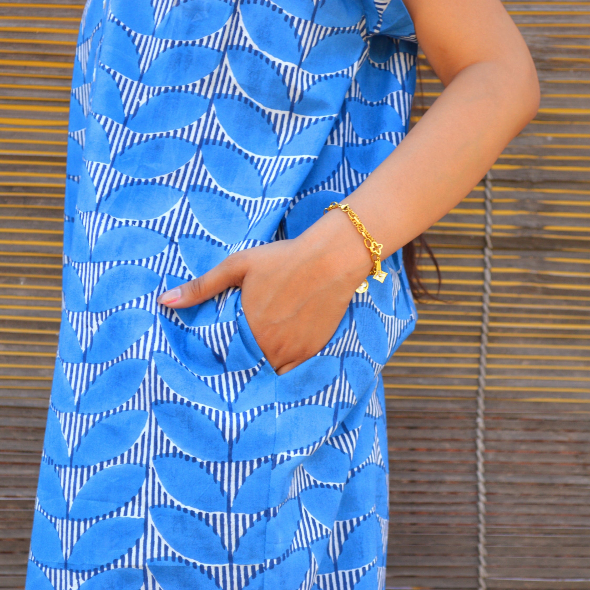 Marguerite Dress Cap Estel 100% Organic Cotton - Blue BLUE