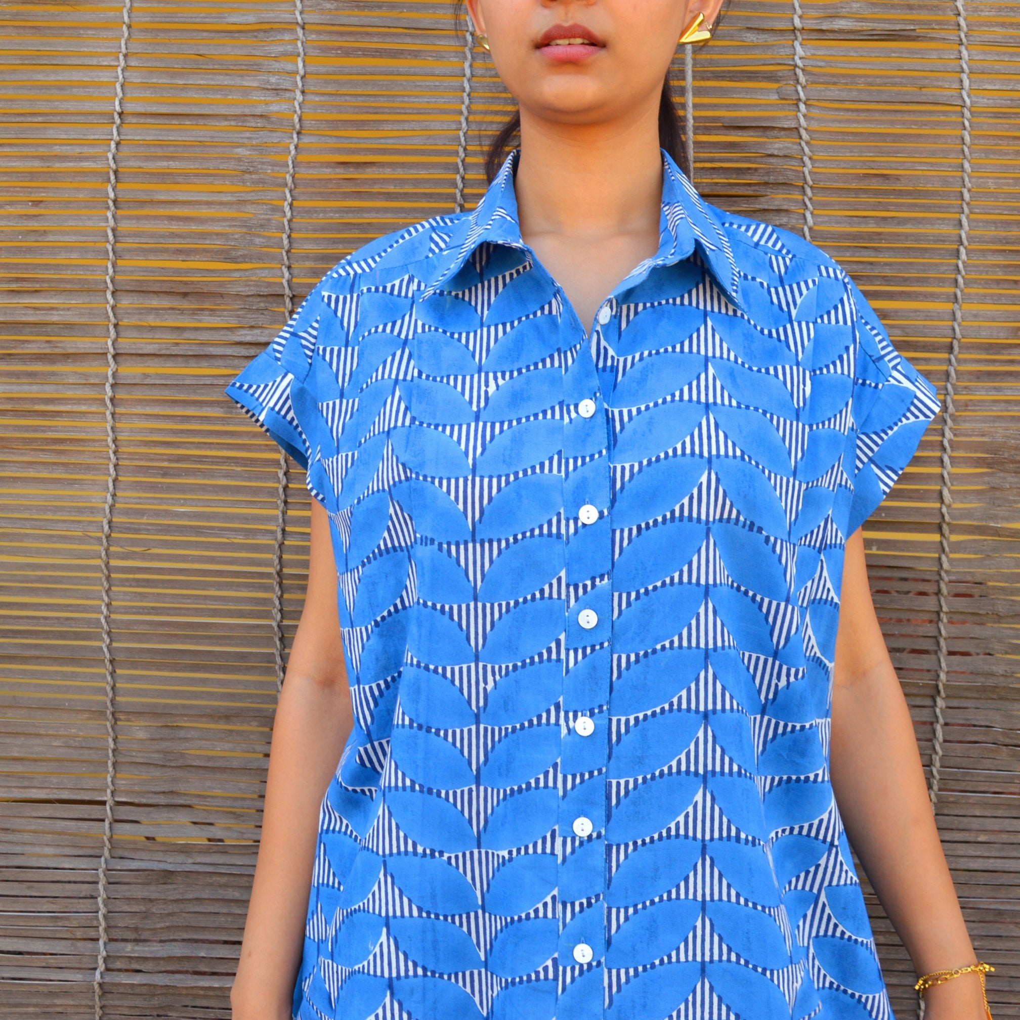 Marguerite Dress Cap Estel 100% Organic Cotton - Blue BLUE