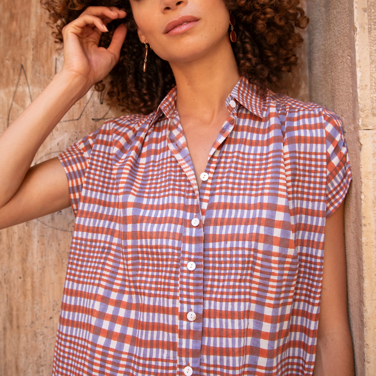 Marguerite Dress Nissa 100% Organic Cotton - Orange Lilac ORANGE LILAC