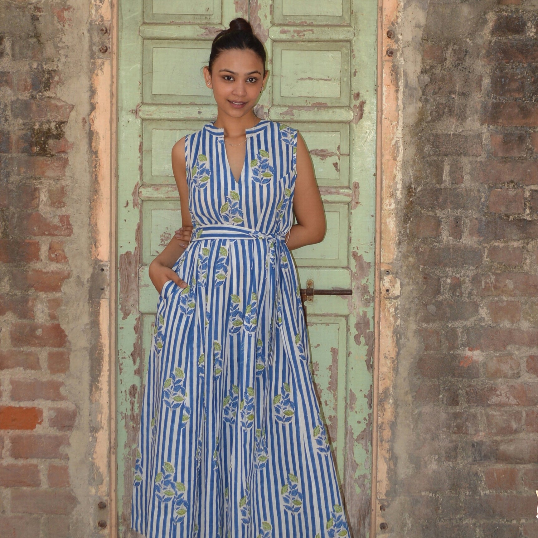 Rose Dress Beaulieu 100% Organic Cotton - Blue BLUE