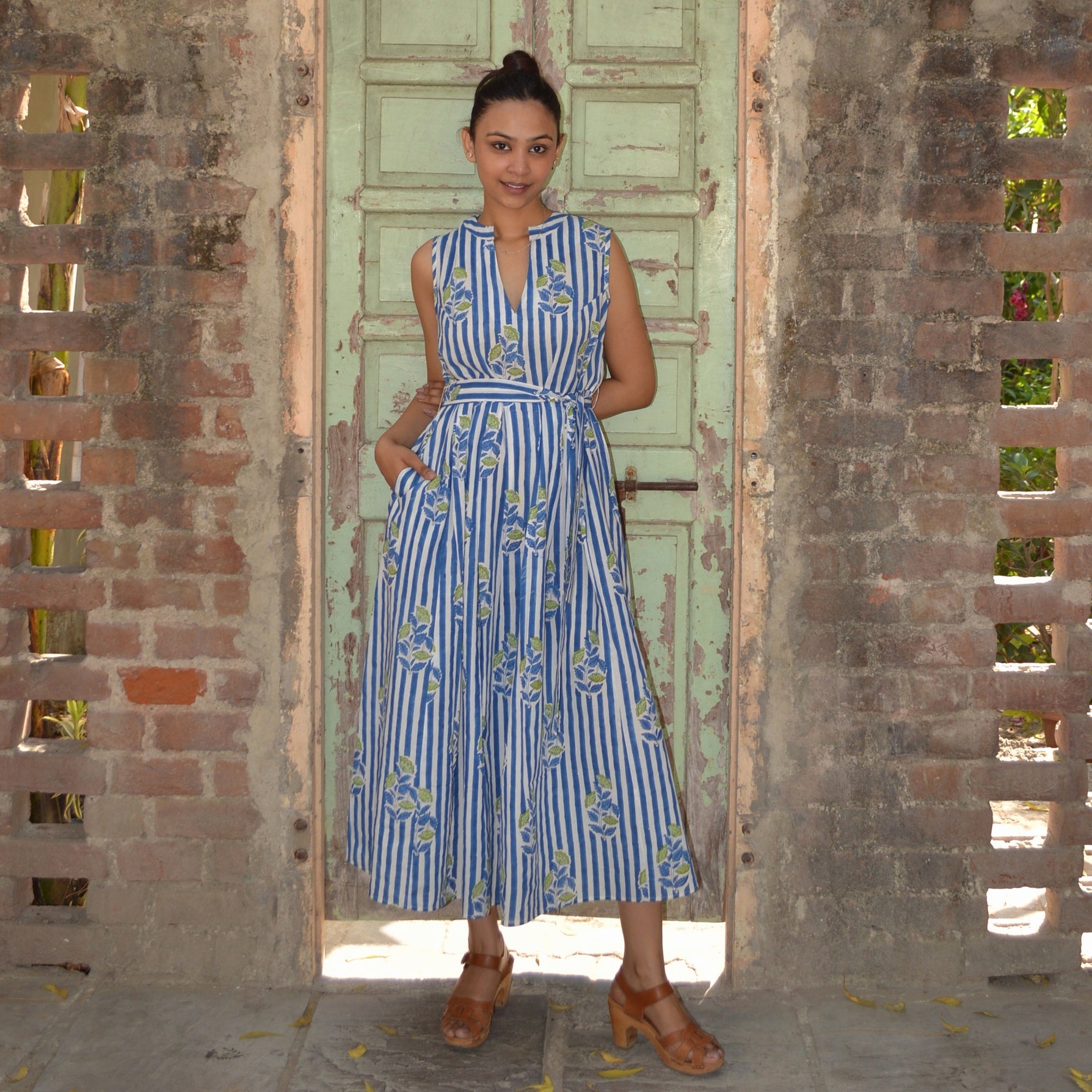 Rose Dress Beaulieu 100% Organic Cotton - Blue BLUE