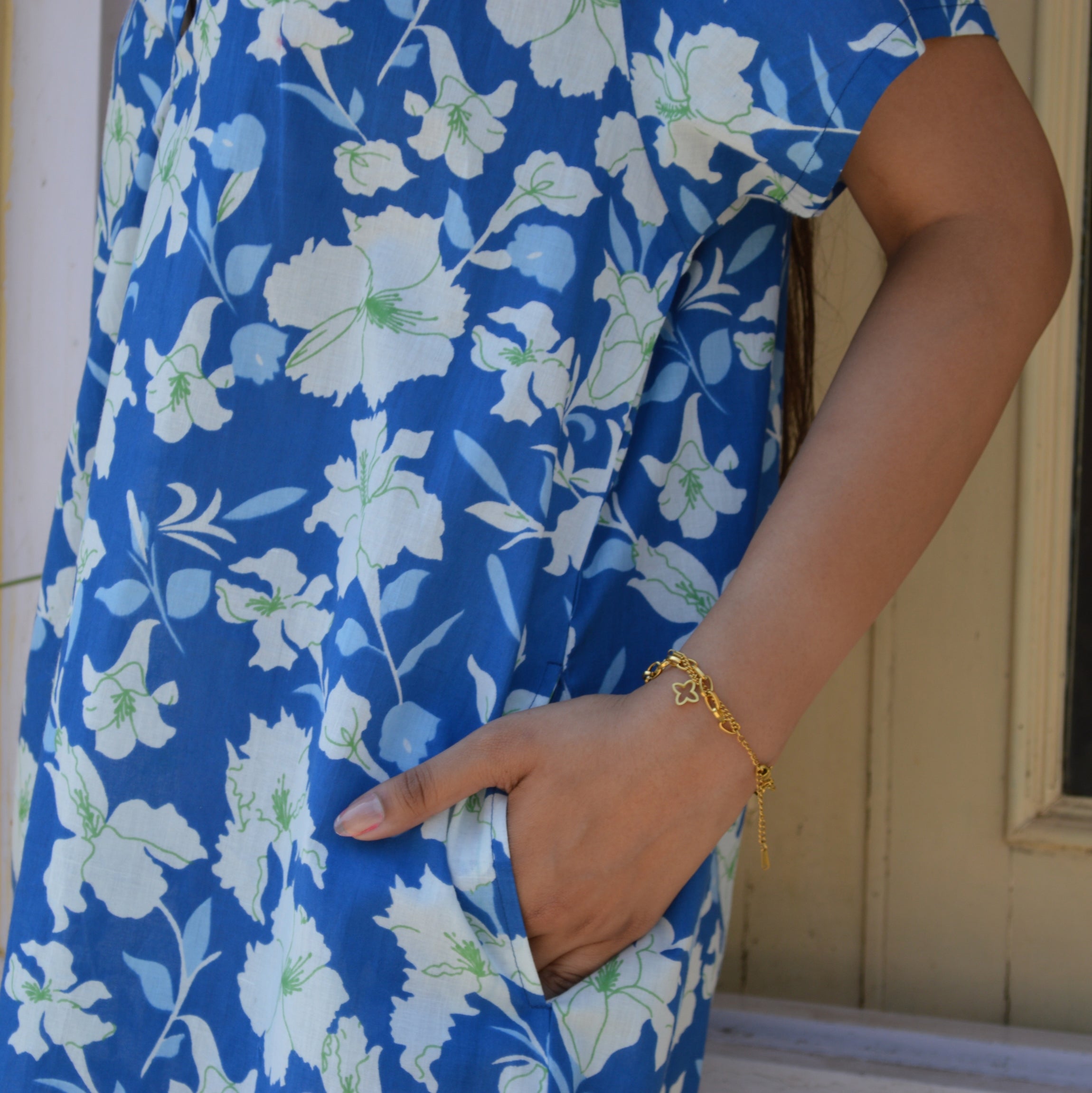 Jade Dress Rayol 100% Coton - Blue BLUE