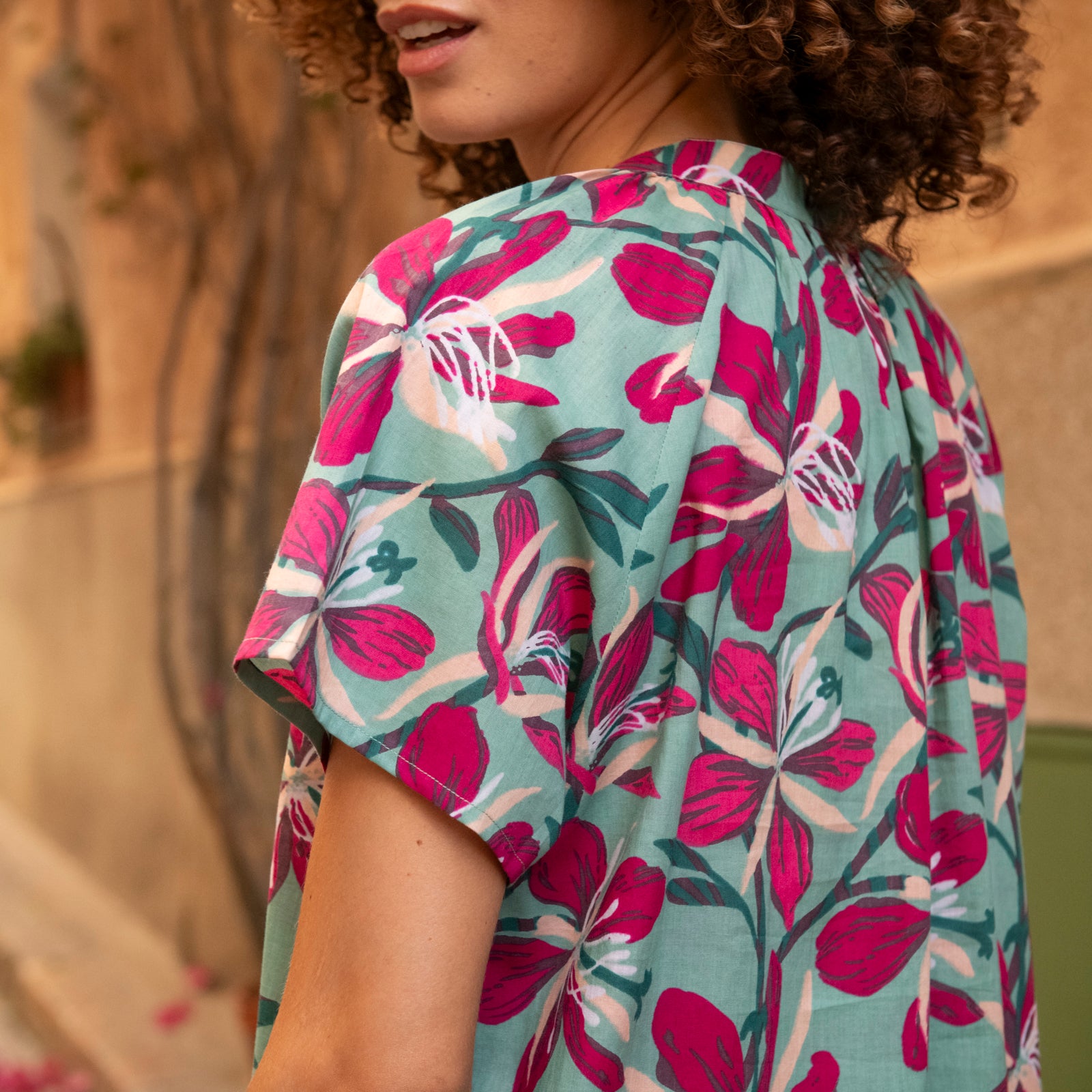 Yaya Dress Myra 100% Coton - Green GREEN