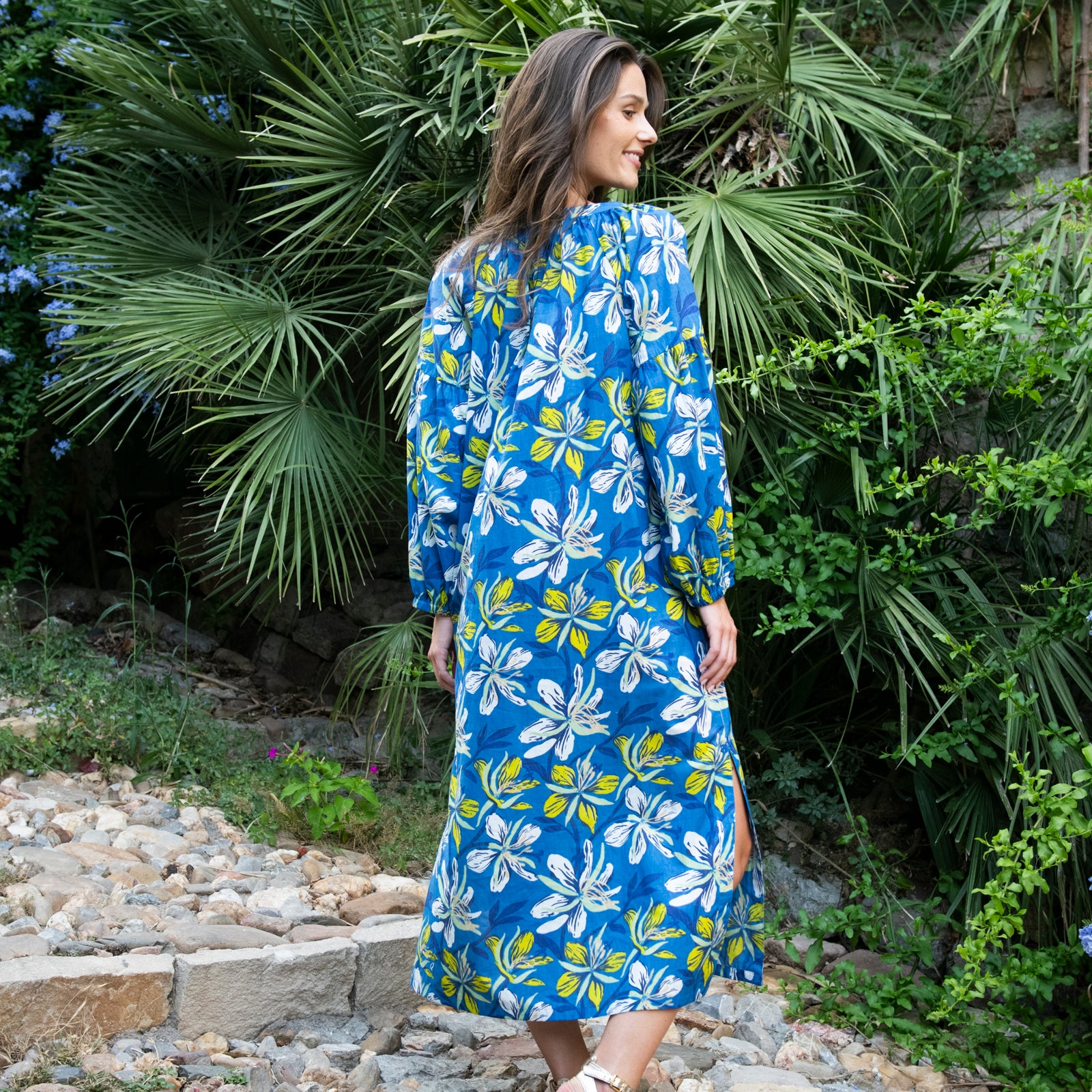 Virginia Dress Myra 100% Coton - Blue BLUE