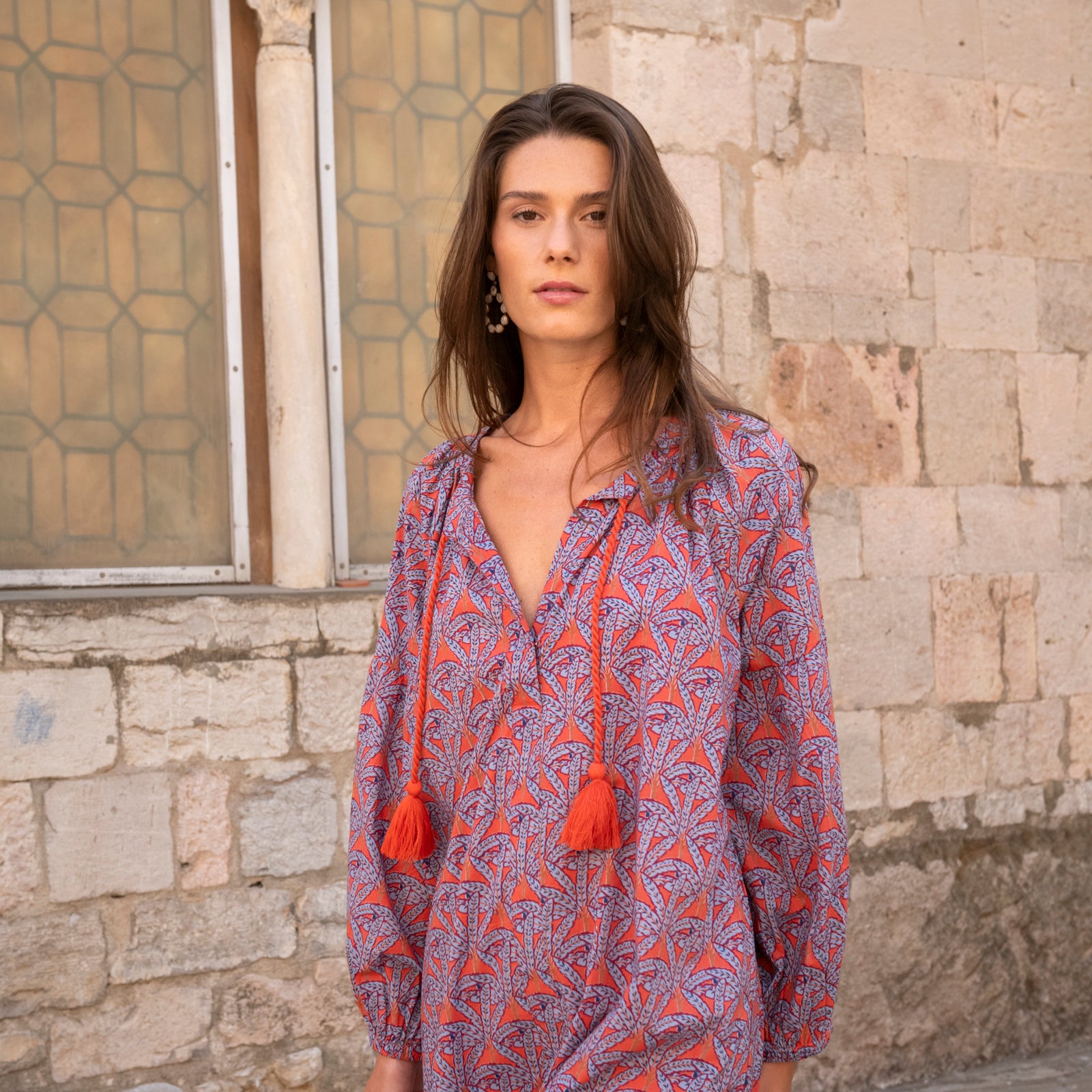 Virginia Dress Palmer 100% Coton - Orange ORANGE