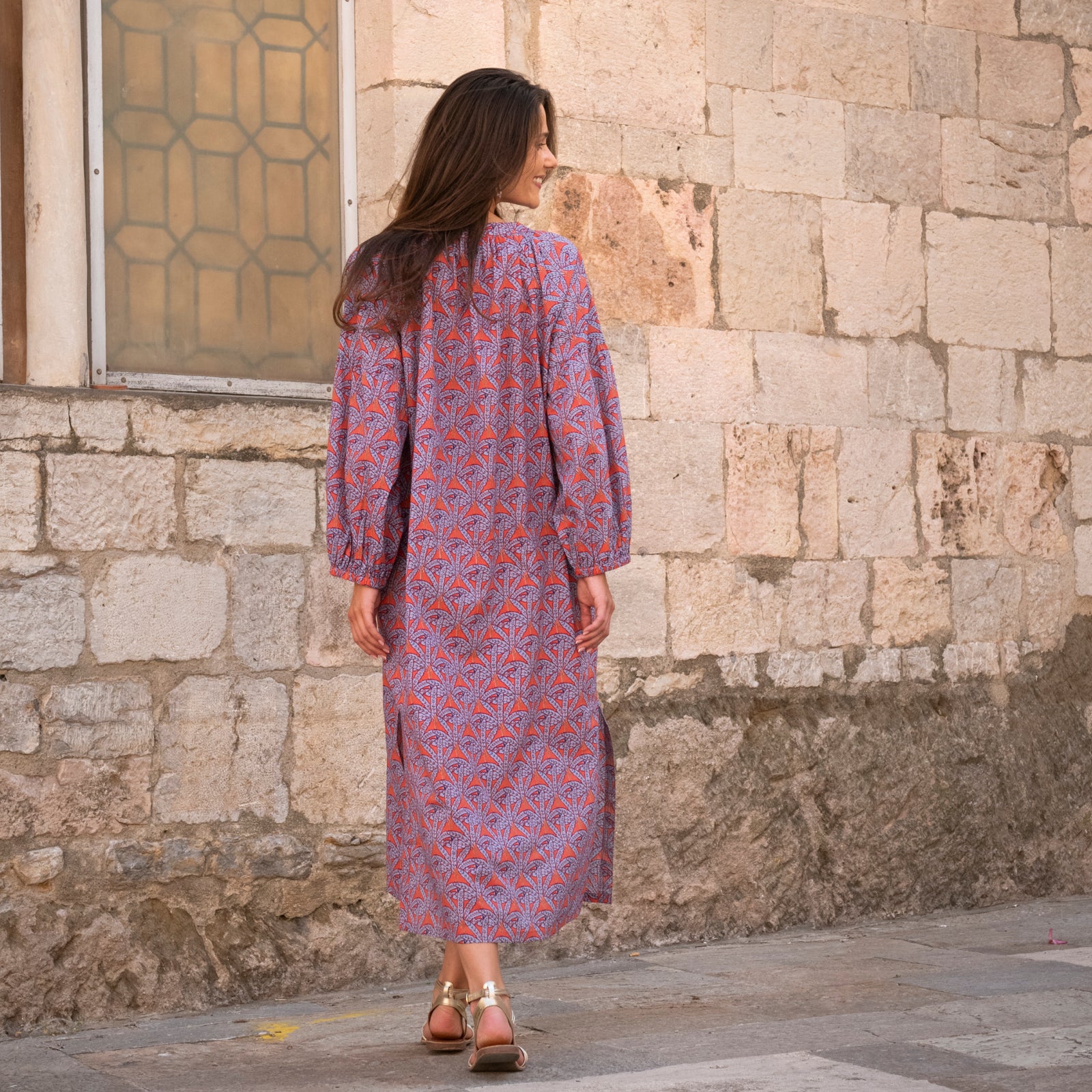 Virginia Dress Palmer 100% Coton - Orange ORANGE