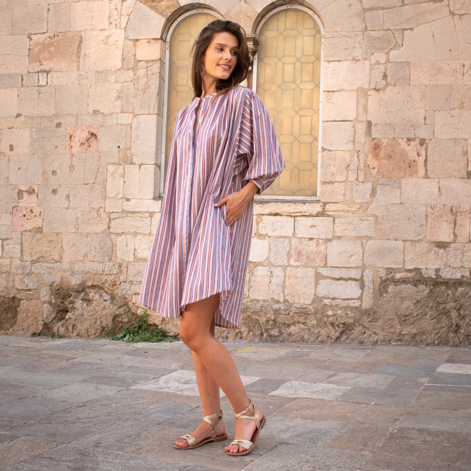 Leonie Dress Miramar 100% Coton - Lilac LILAC