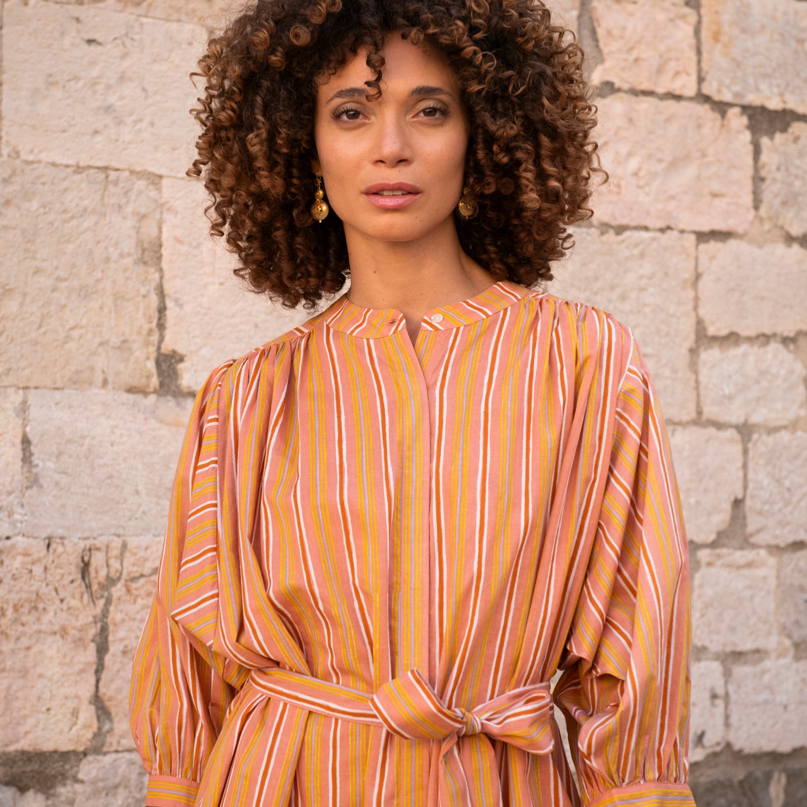 Leonie Dress Miramar 100% Coton - Peach PEACH