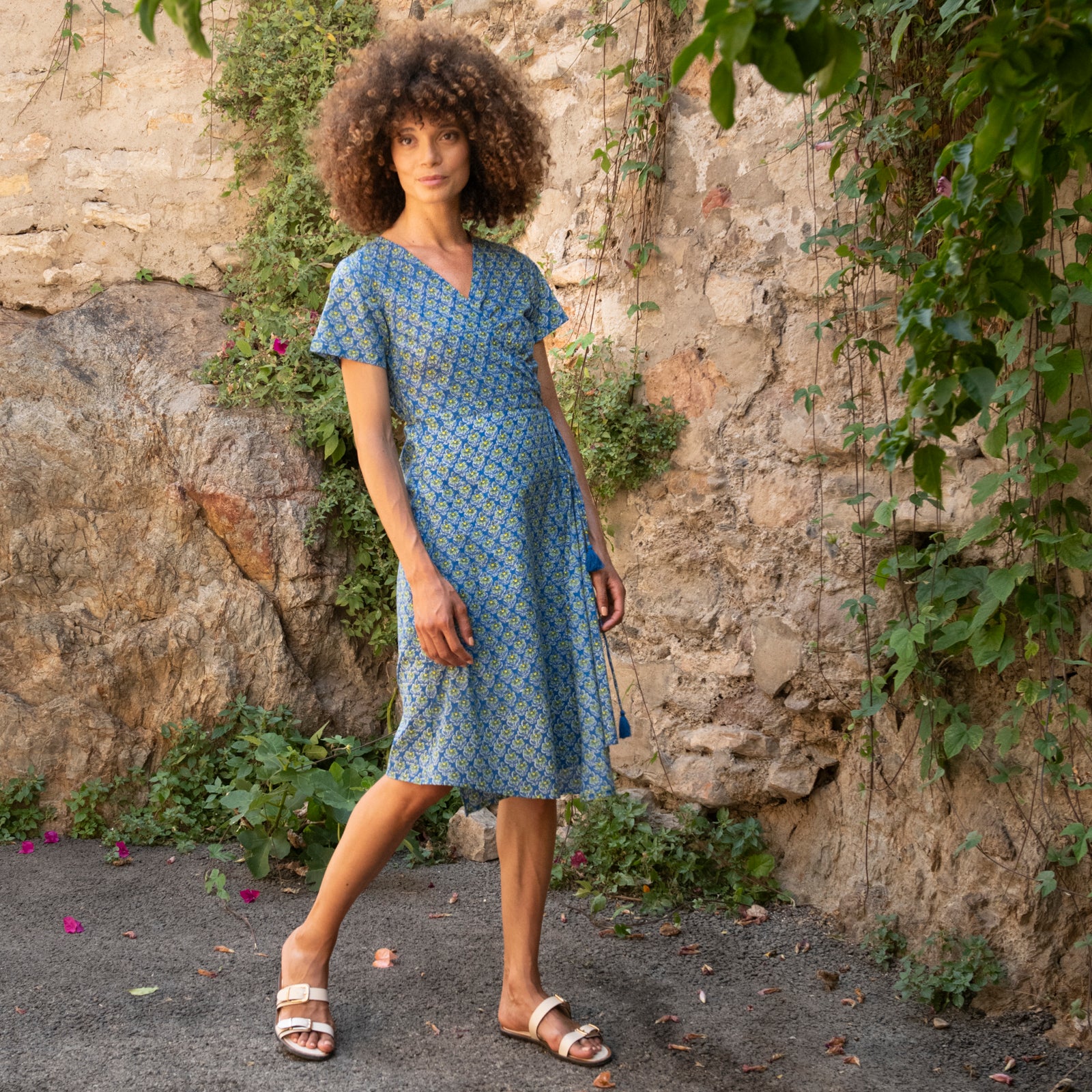 Lola Dress Opio 100% Coton - Blue BLUE