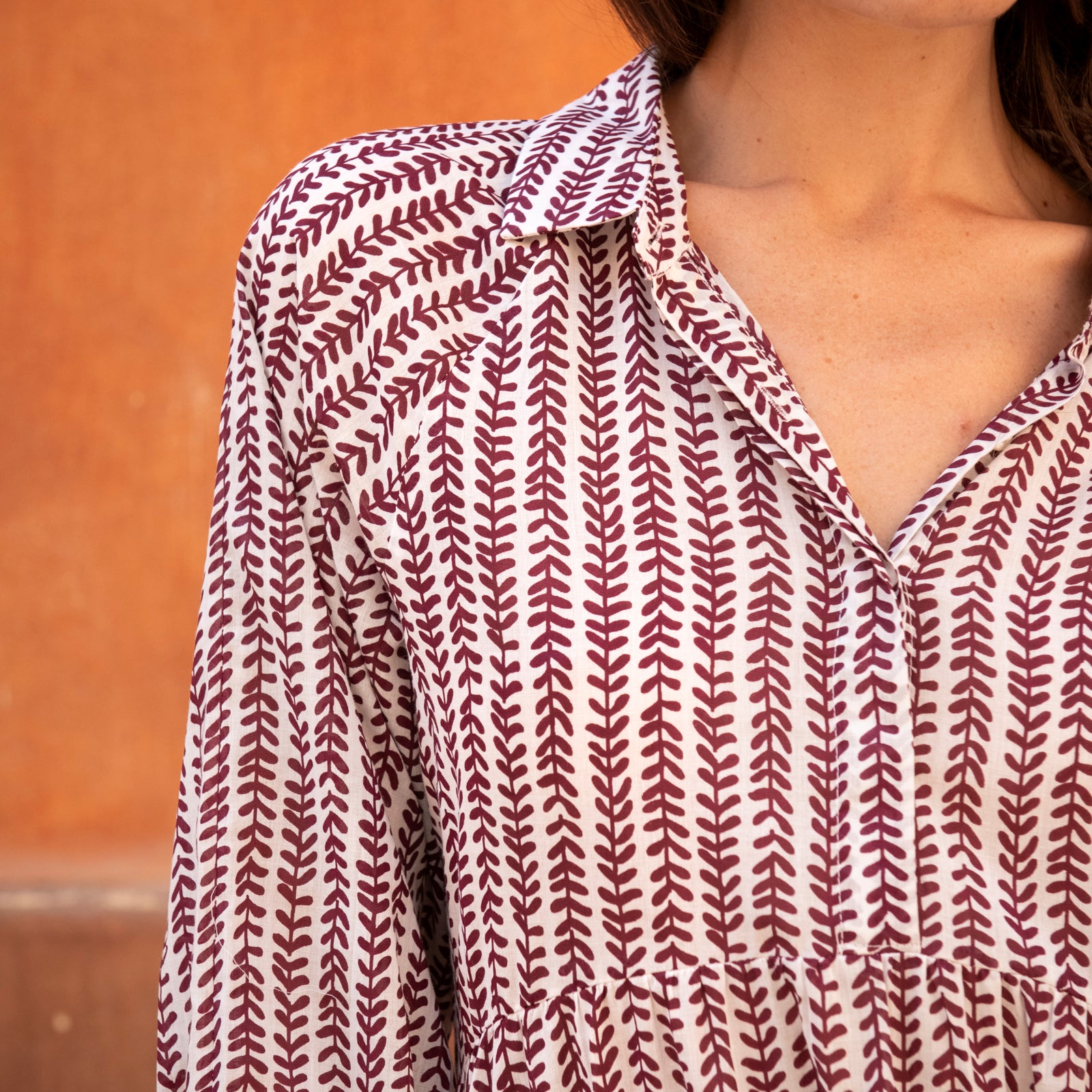 Mila Dress Bormette 100% Coton - Burgundy BURGUNDY