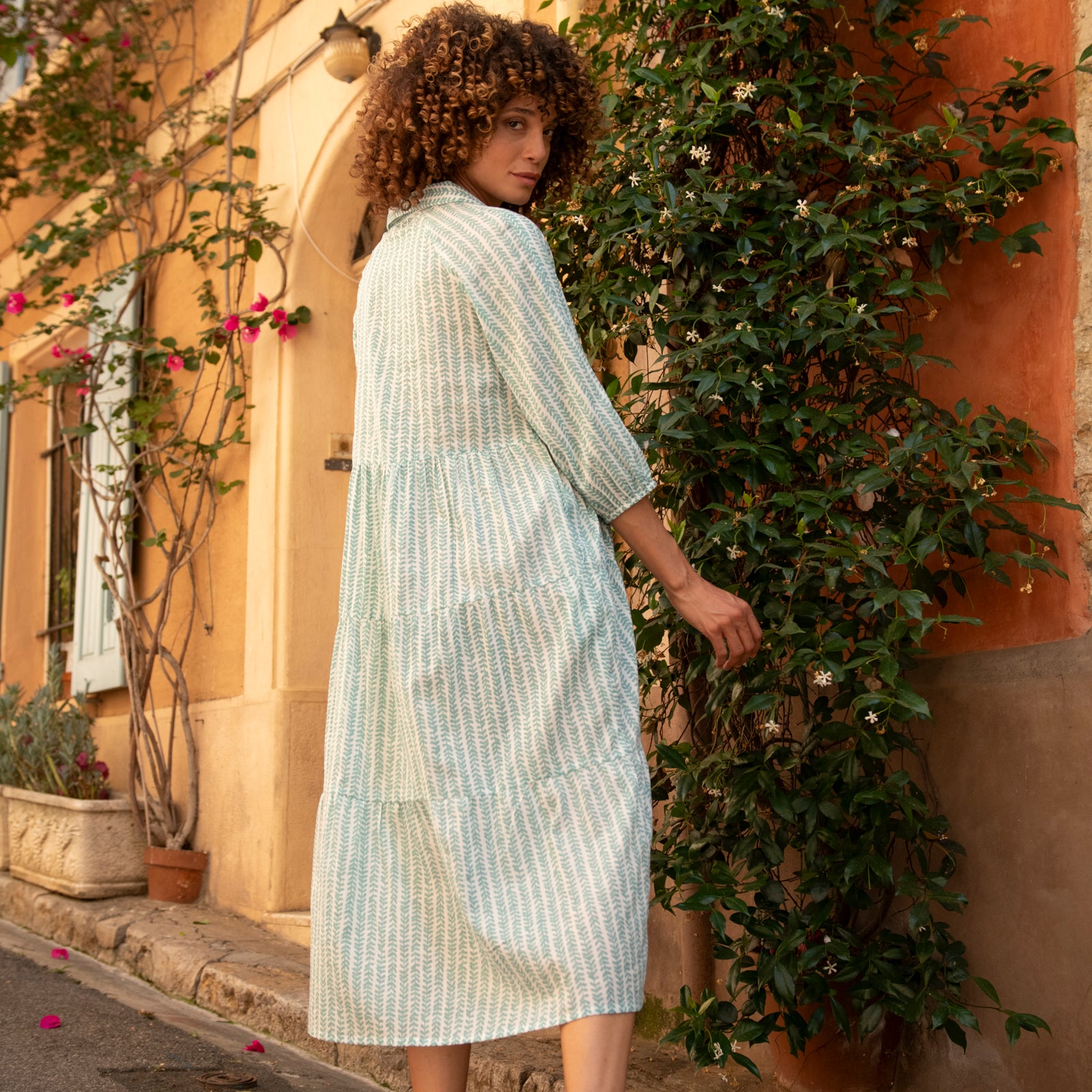 Mila Dress Bormette 100% Coton - Green GREEN