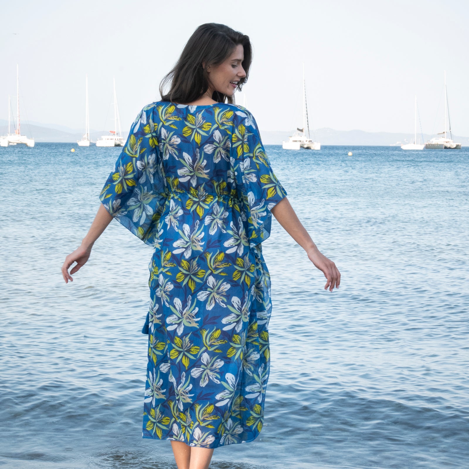 Alix Caftan Myra 100% Coton - Blue BLUE