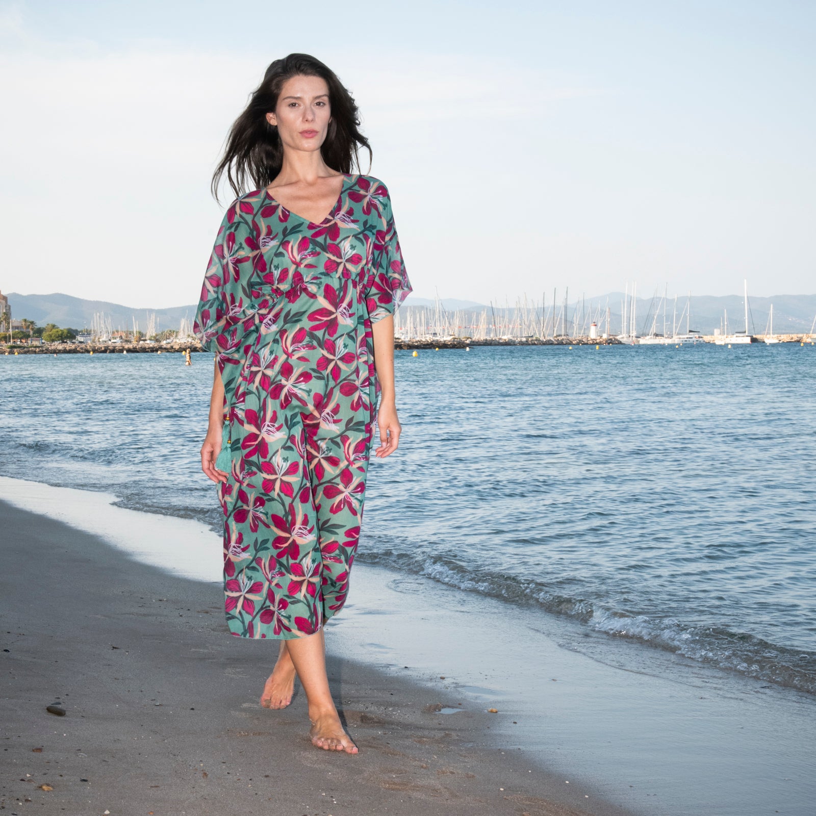 Alix Caftan Myra 100% Coton - Green GREEN