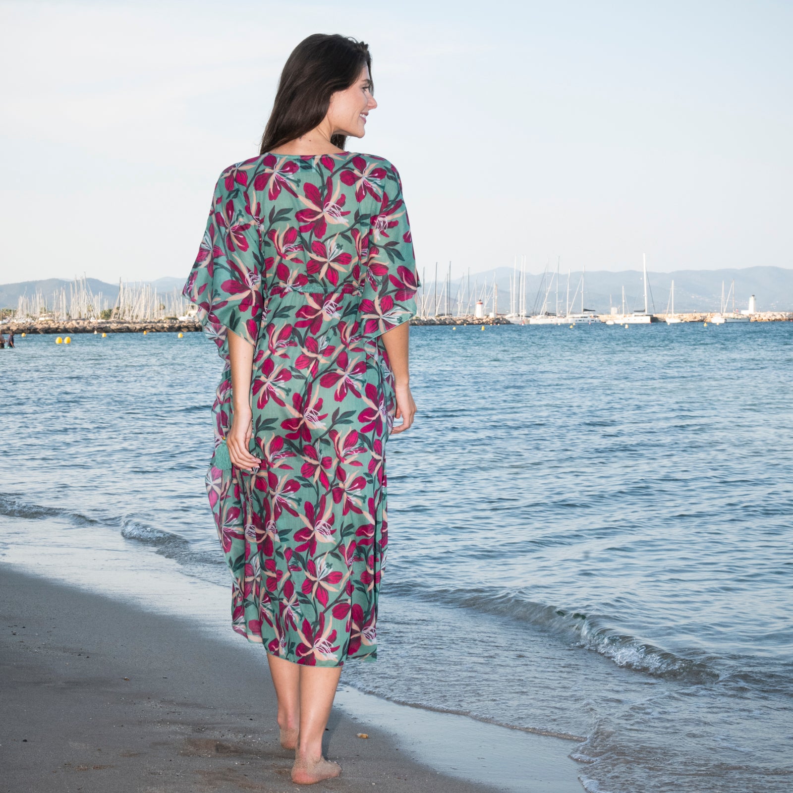 Alix Caftan Myra 100% Coton - Green GREEN