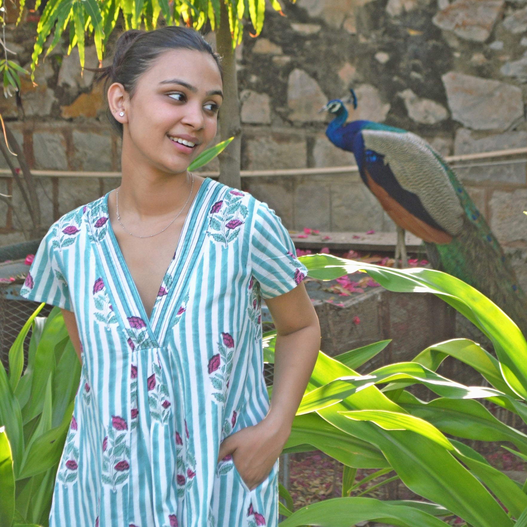 Irissou Long Dress Beaulieu 100% Organic Cotton - Green GREEN