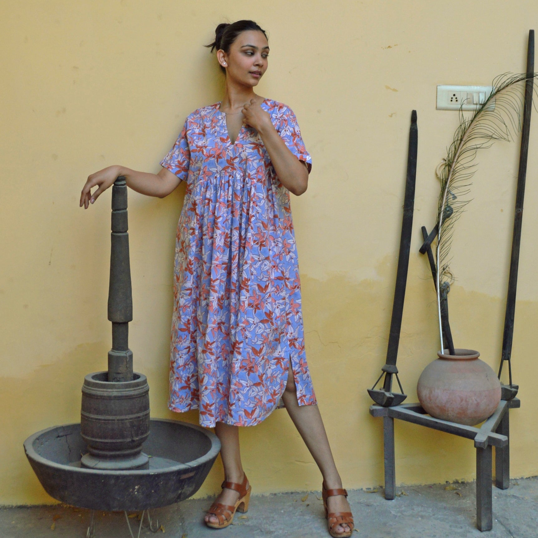 Nuala Dress Figuieres 100% Organic Cotton - Lilac LILAC