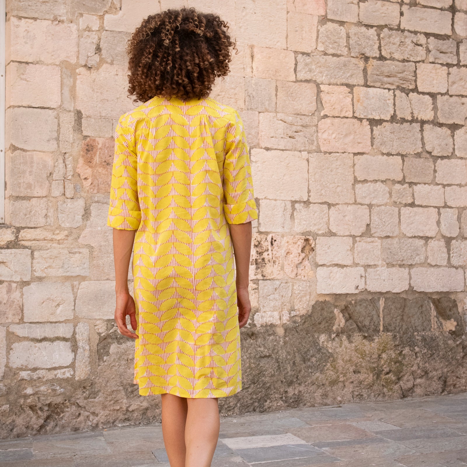 Louisa Dress Cap Estel 100% Organic Cotton - Yellow YELLOW