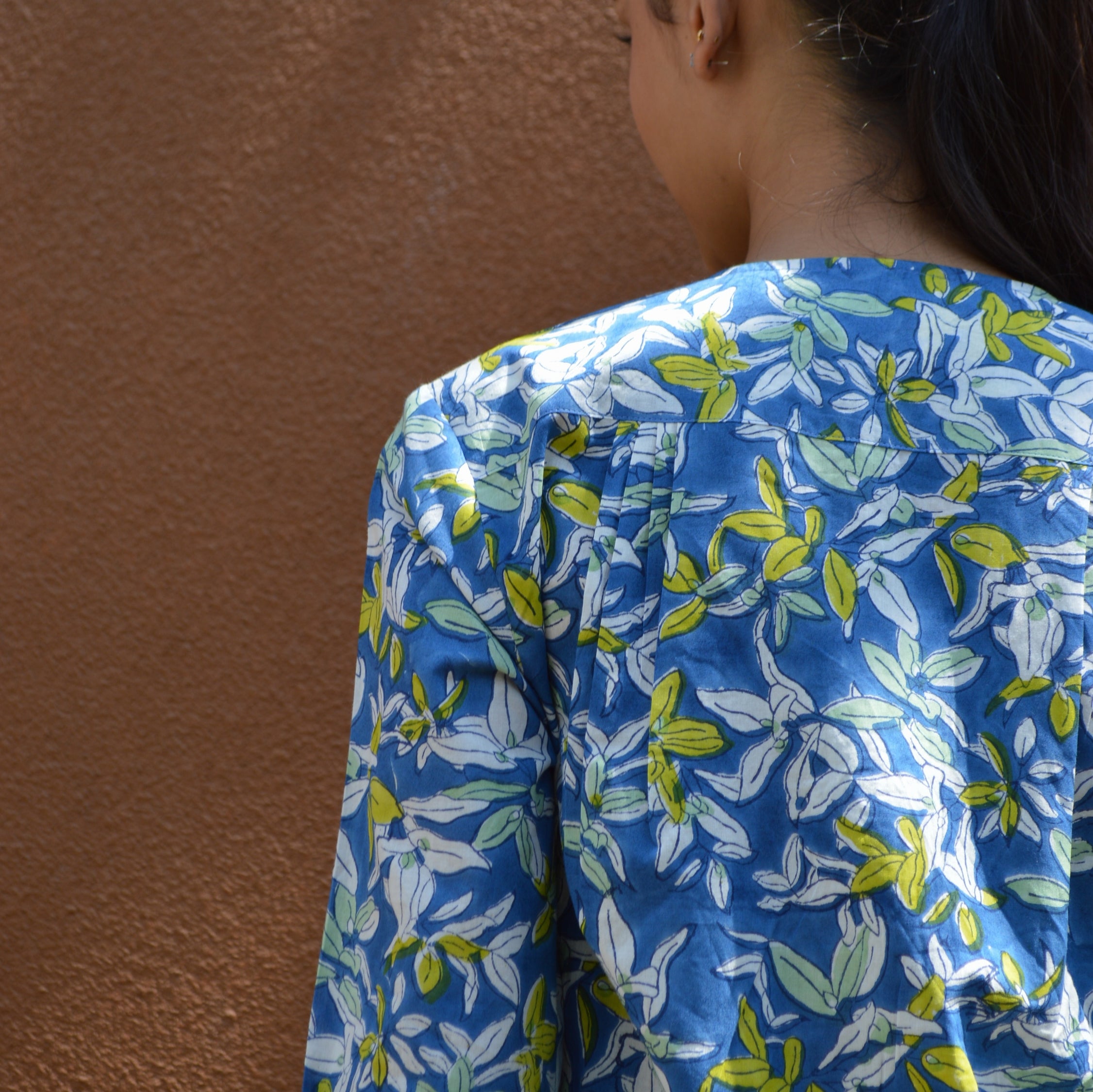 Louisa Long Dress Figuieres 100% Organic Cotton - Blue BLUE