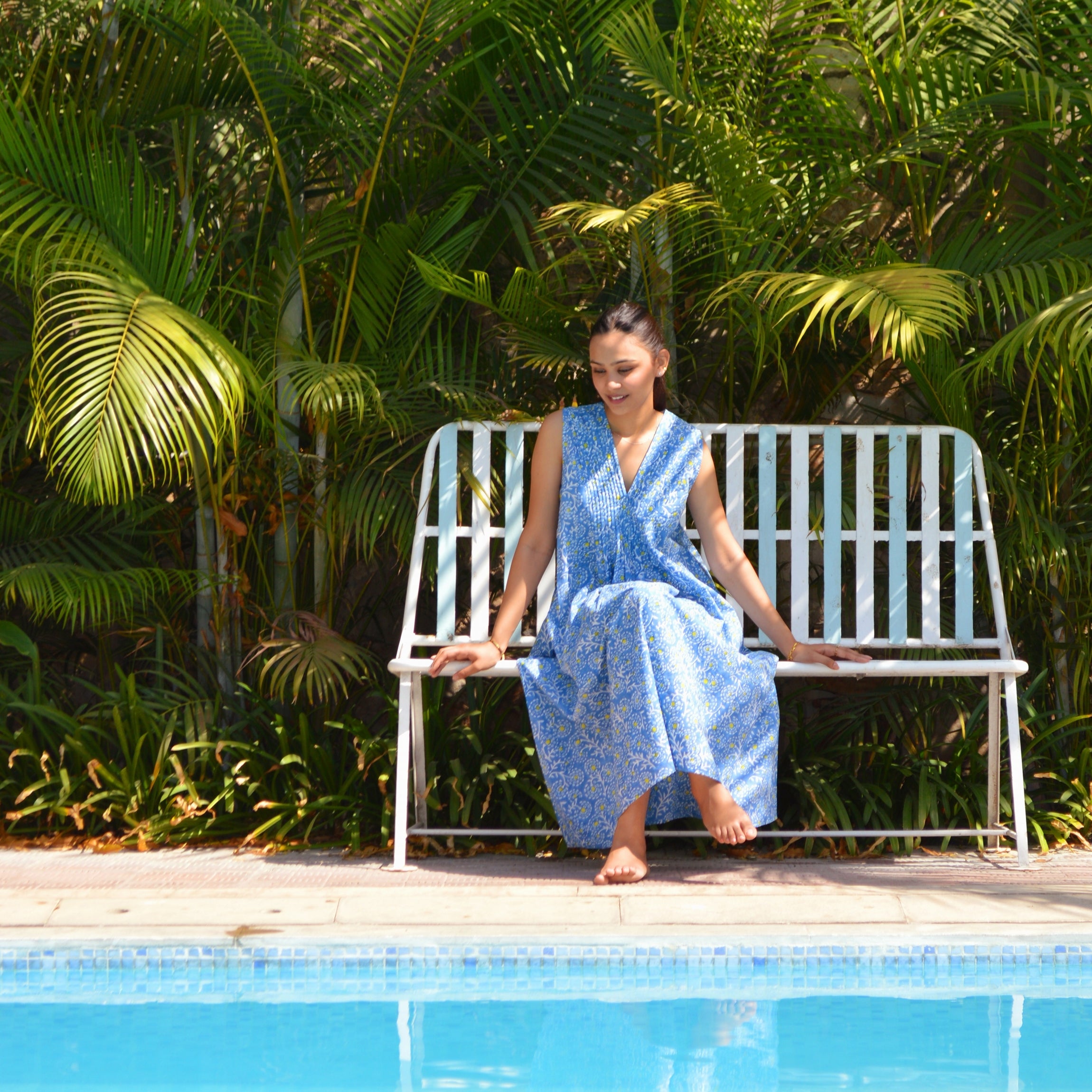 Amy Dress Eze 100% Organic Cotton - Blue BLUE