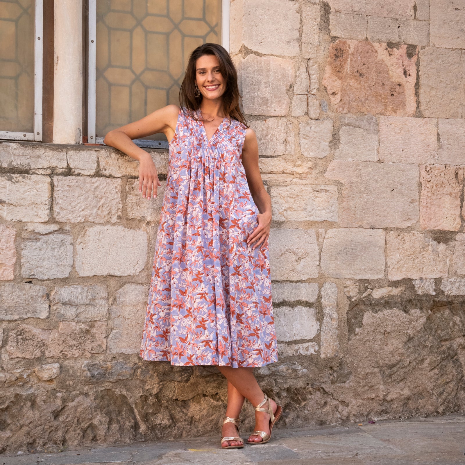 Amy Dress Figuieres 100% Organic Cotton - Lilac LILAC