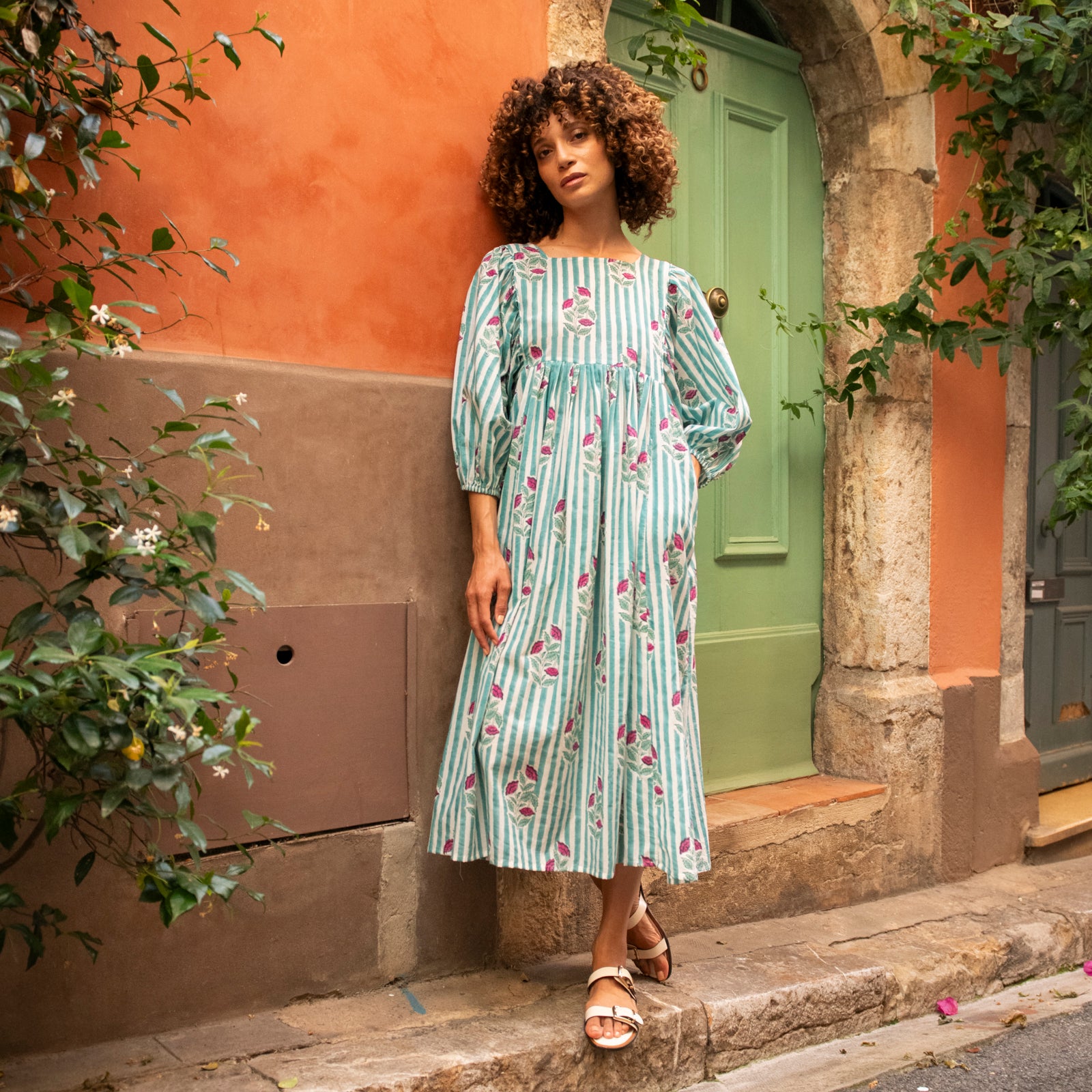 Lorette Dress Beaulieu 100% Organic Cotton - Green GREEN