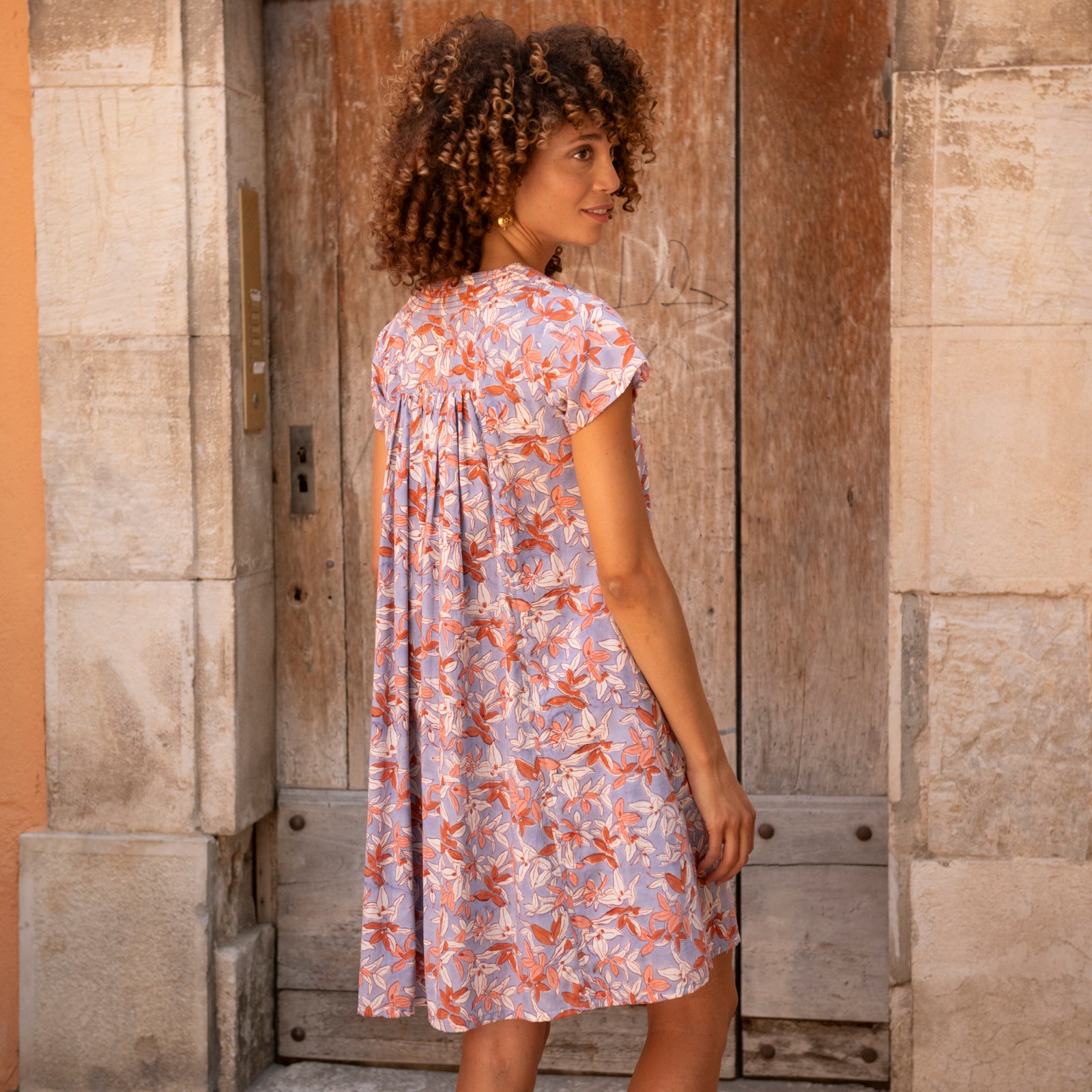 Iris Dress Figuieres 100% Organic Cotton - Lilac LILAC