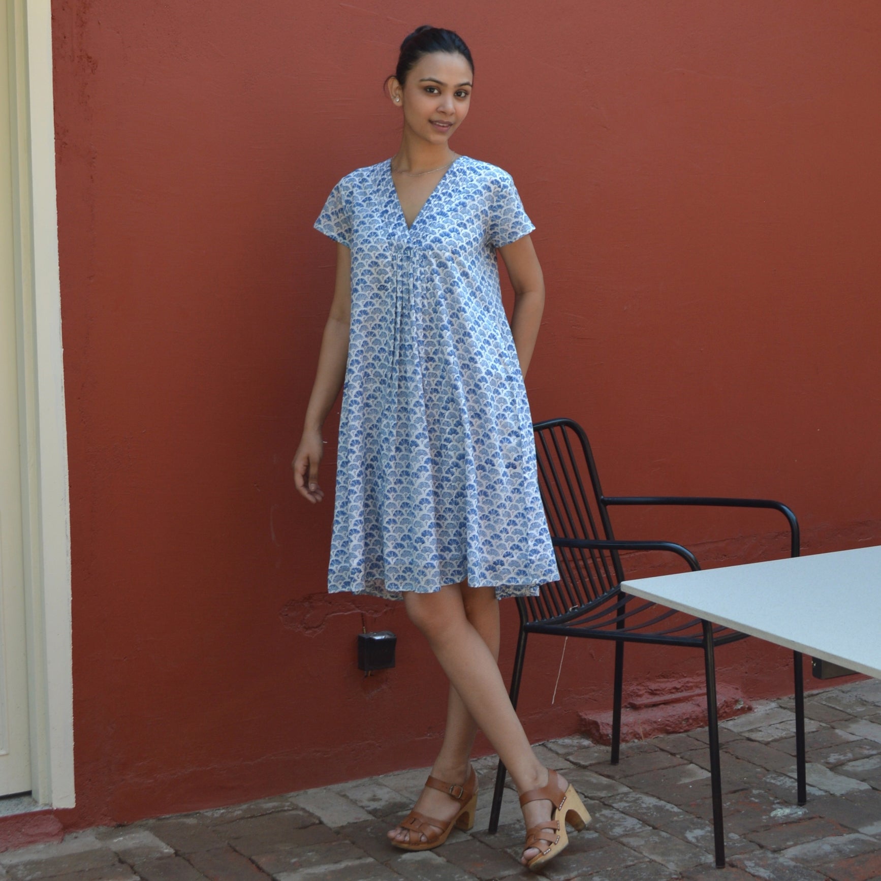Iris Dress Guarrigue 100% Organic Cotton - Blue BLUE