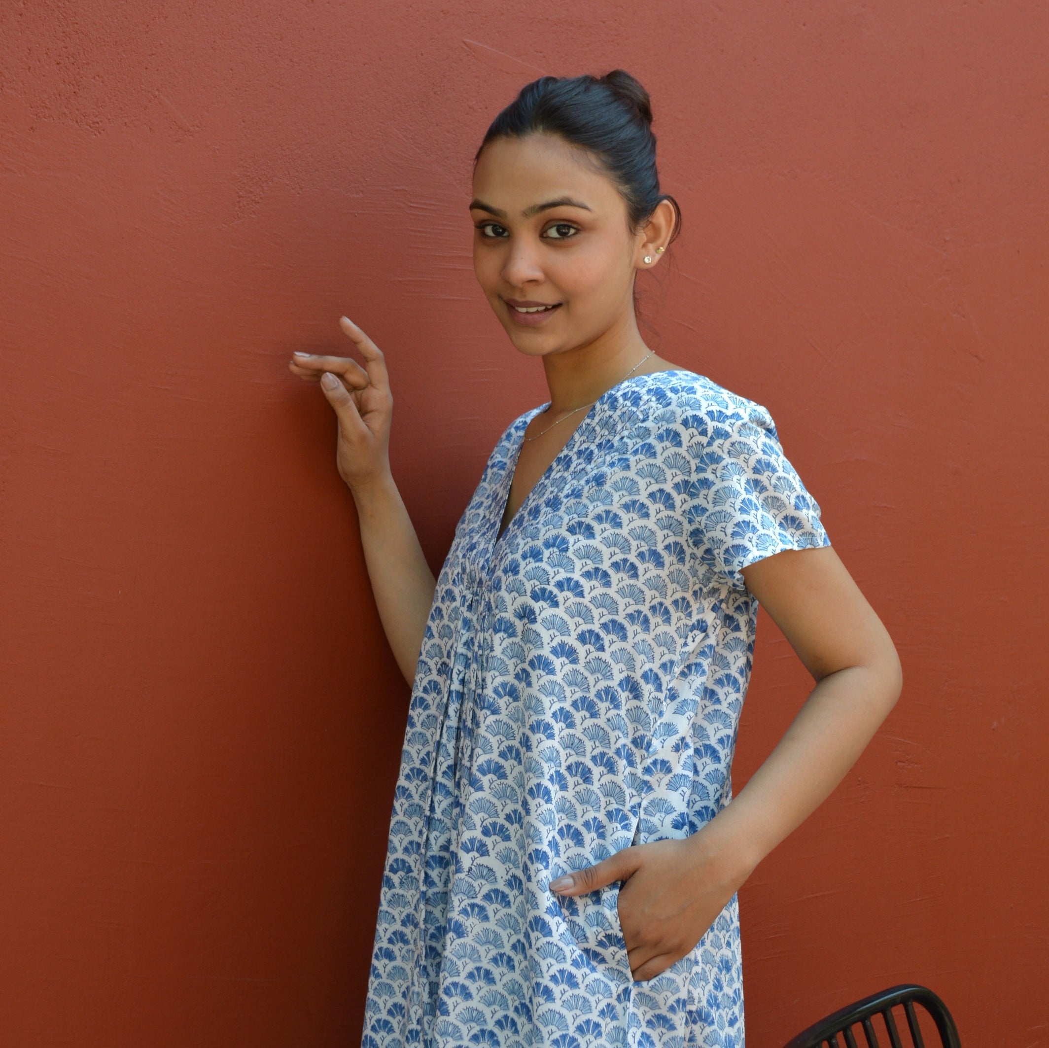 Iris Dress Guarrigue 100% Organic Cotton - Blue BLUE