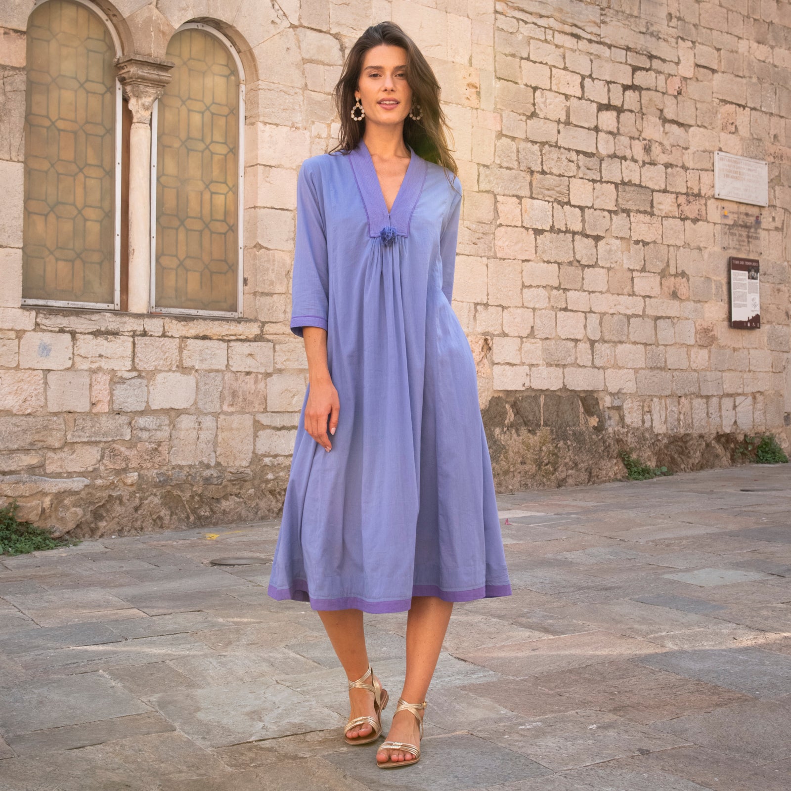 Anaelle Dress S.color 100% Coton - Lilac LILAC