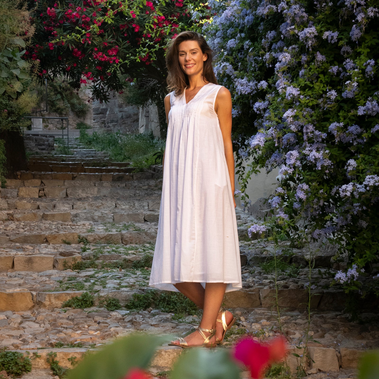 Amy Dress S.color 100% Coton - White WHITE