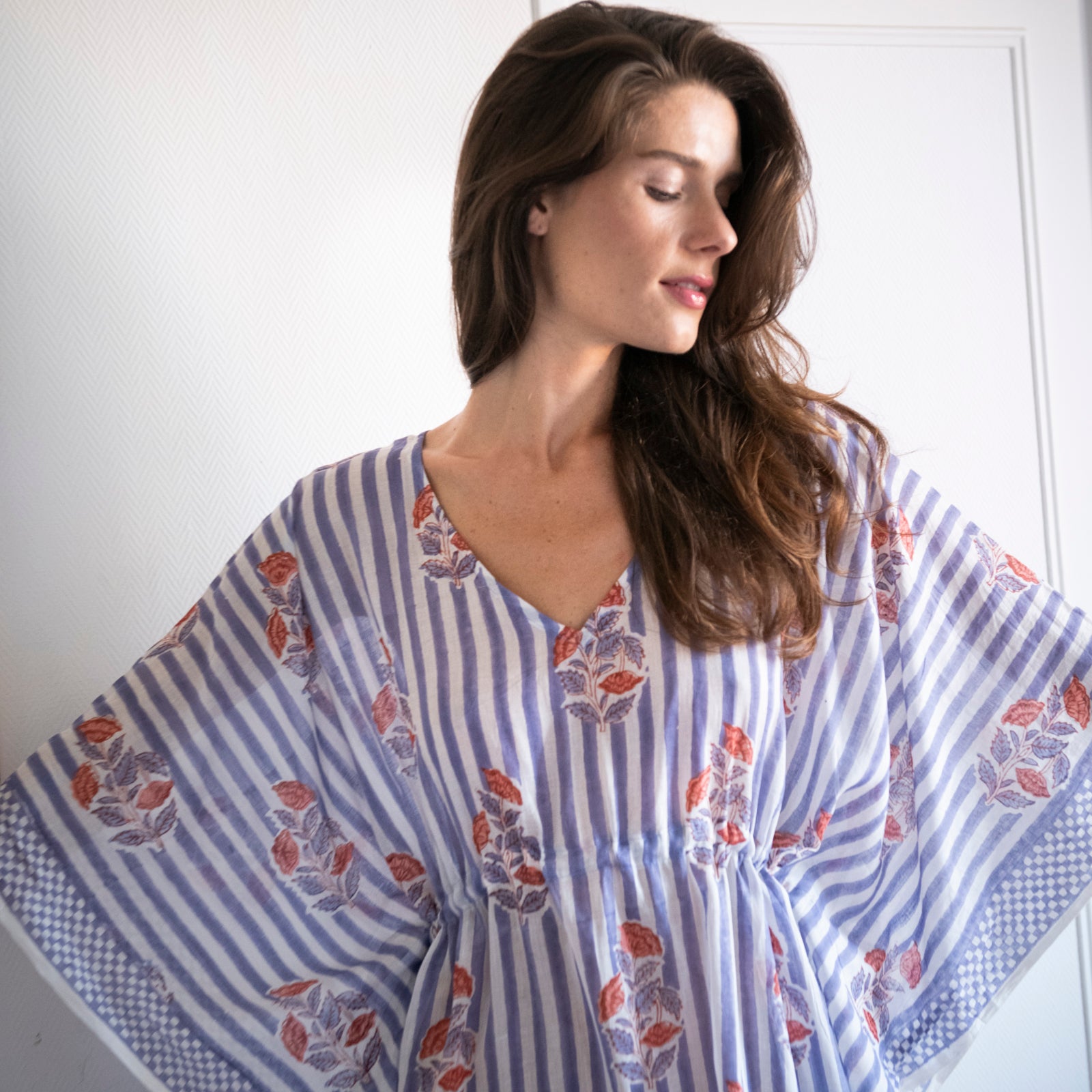 Long Caftan Beaulieu 100% Organic Cotton - Lilac LILAC