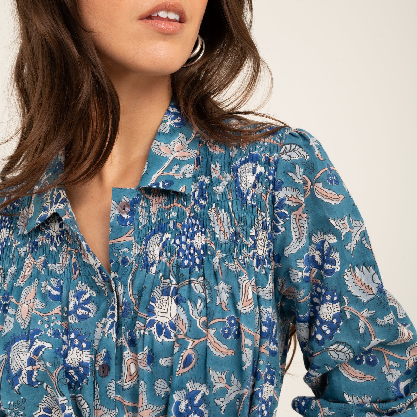 Bonnie Dress Tara Jaya 100% Organic Cotton - Blue BLUE