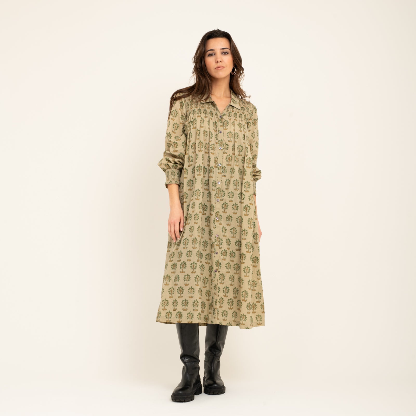 Bonnie Dress Tara Jaya 100% Organic Cotton - Green GREEN