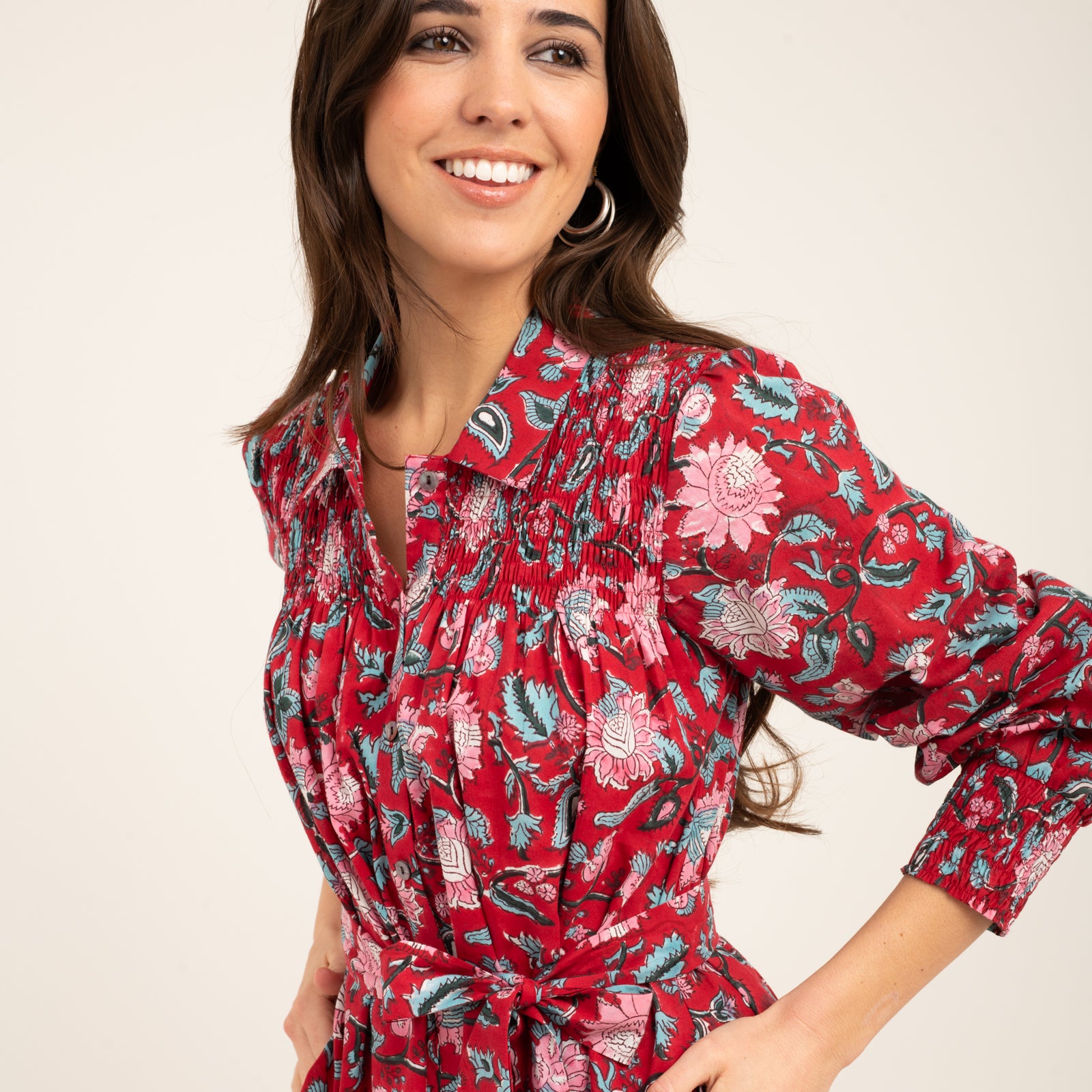 Bonnie Dress Tara Jaya 100% Organic Cotton - Red RED