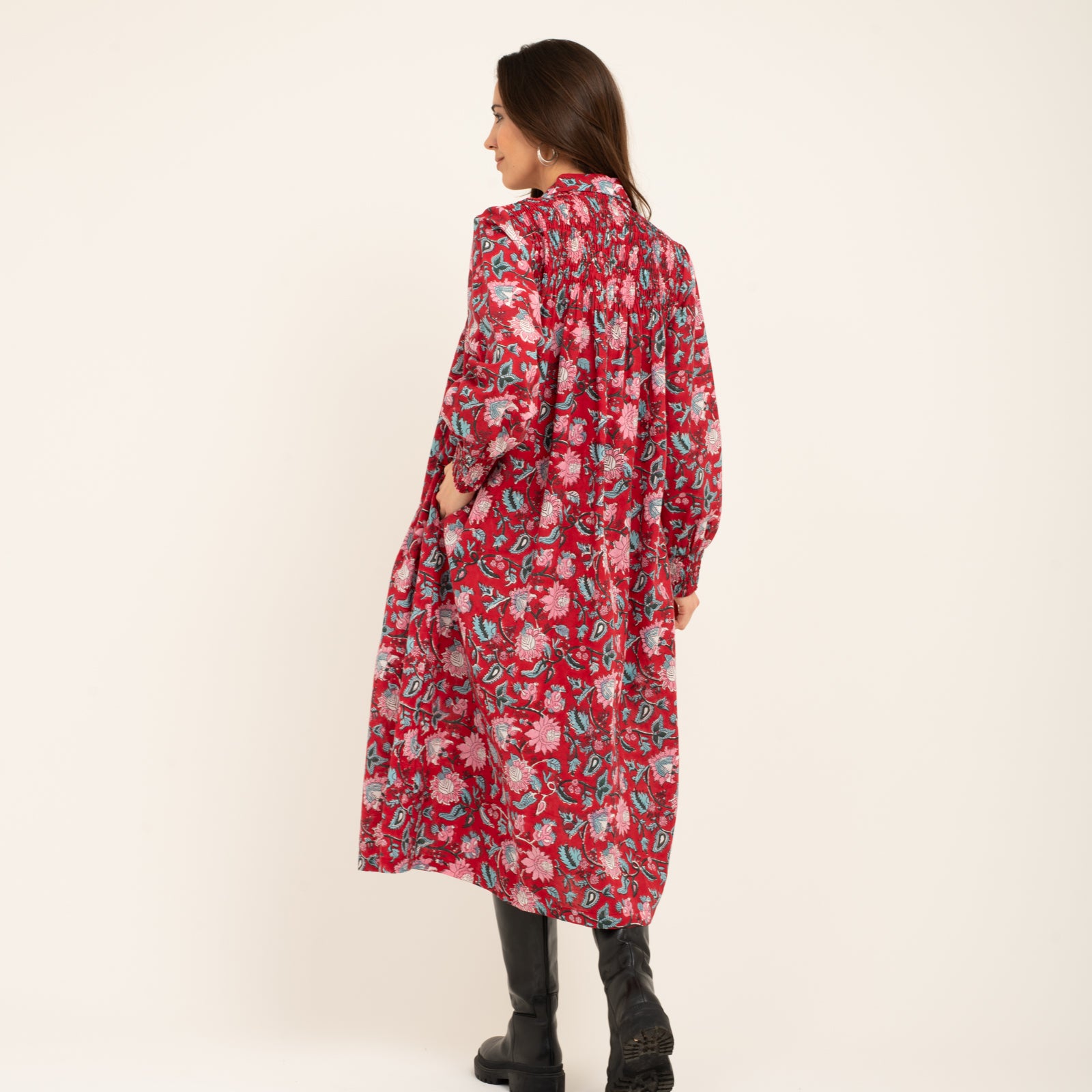 Bonnie Dress Tara Jaya 100% Organic Cotton - Red RED