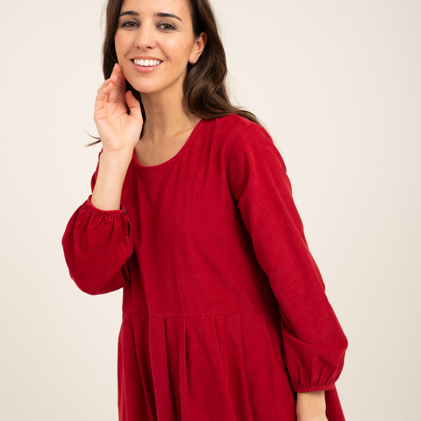 Carole Dress Velvet 100% Coton - Red RED